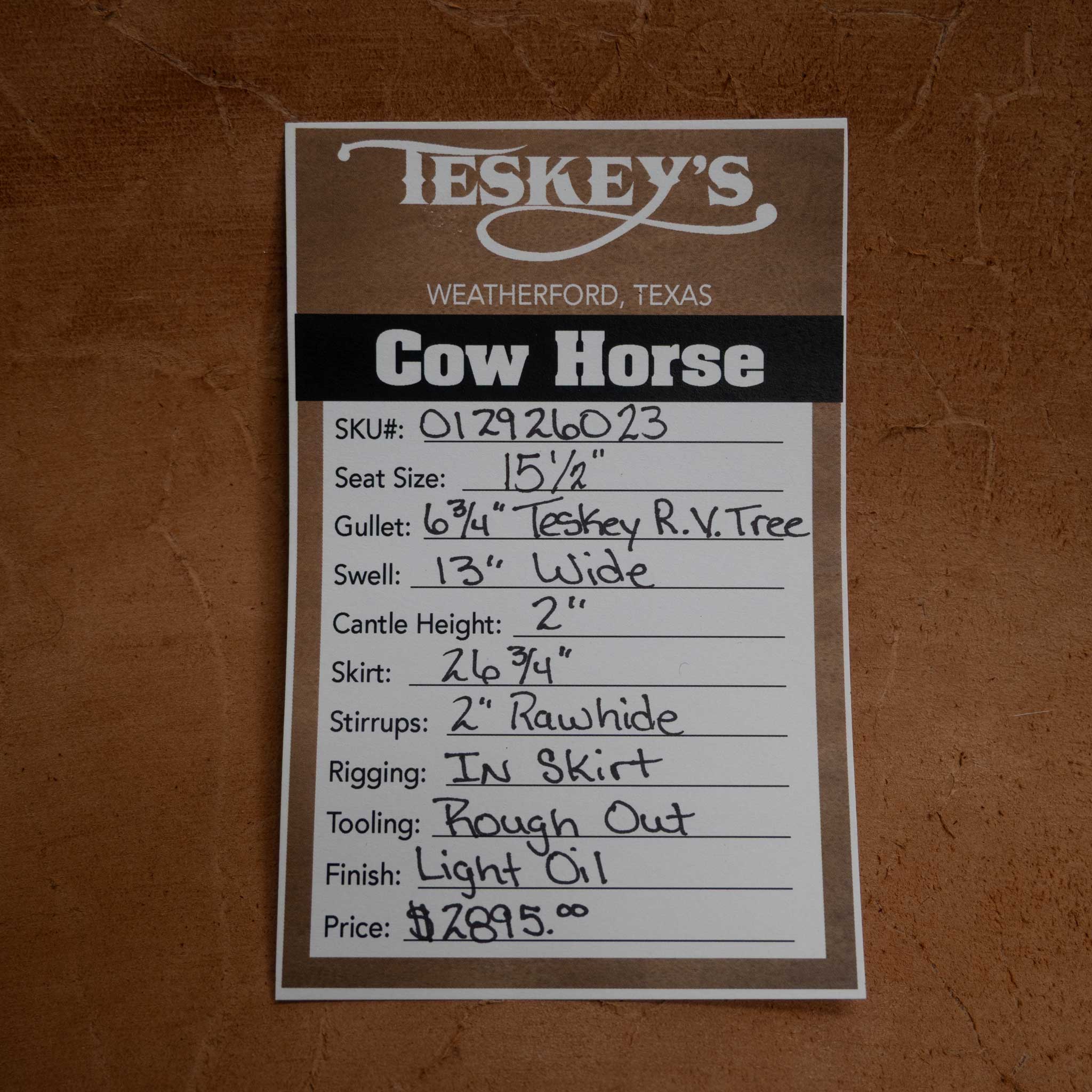 15.5" TESKEY'S RANCH VERSATILITY SADDLE - Image 3