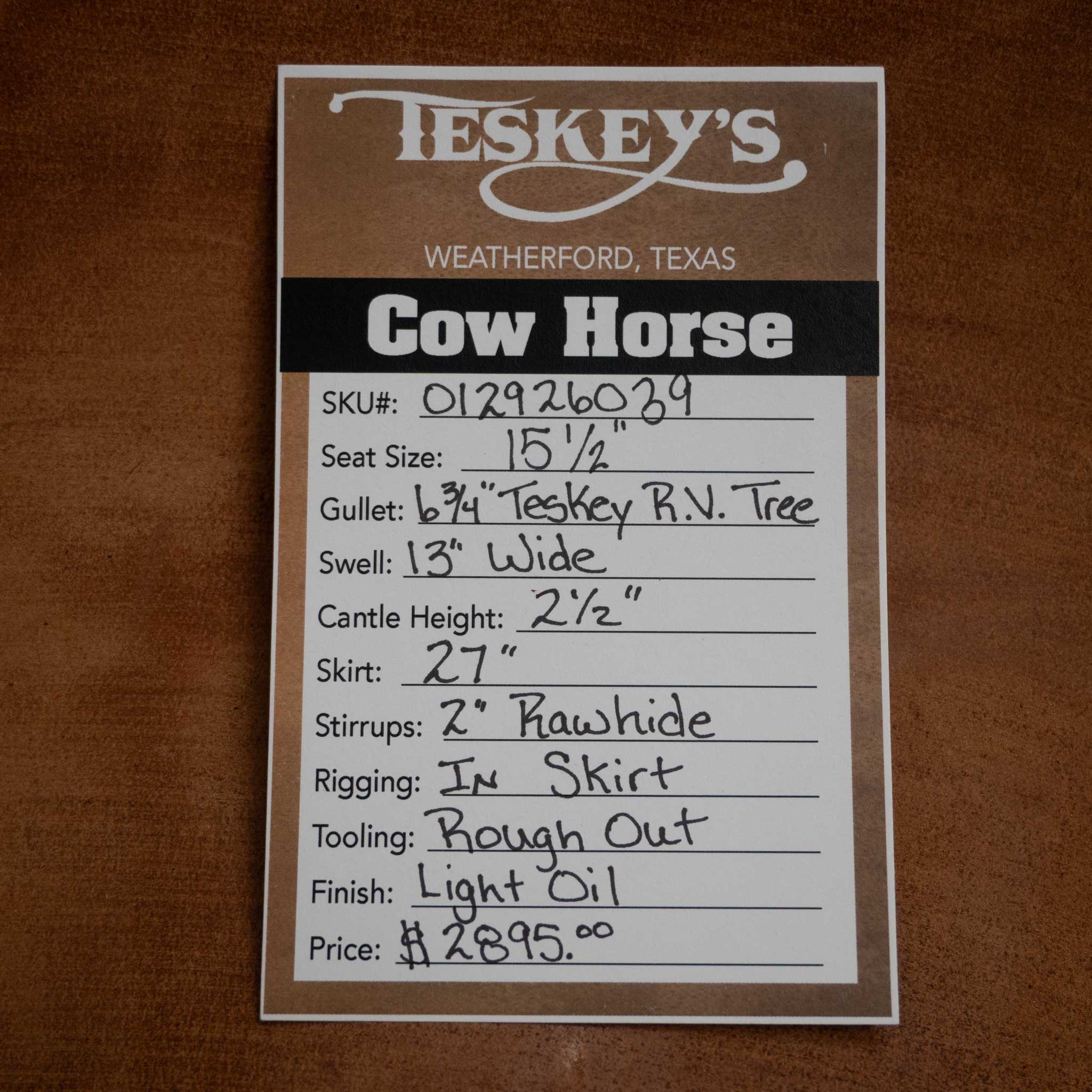 15.5" TESKEY'S RANCH VERSATILITY SADDLE - Image 3