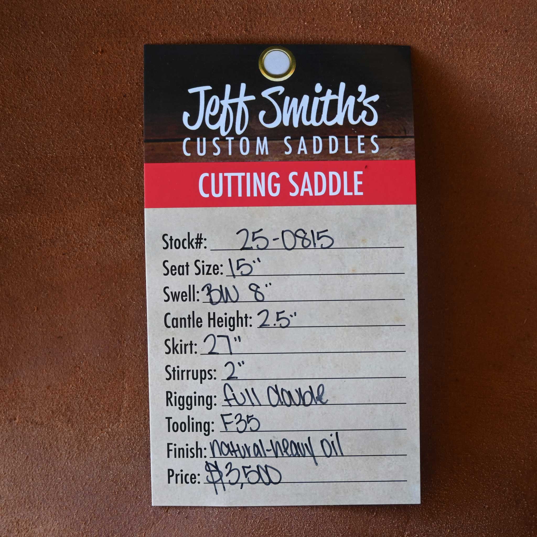 15" JEFF SMITH BUSTER WELCH CUTTING SADDLE - Image 3