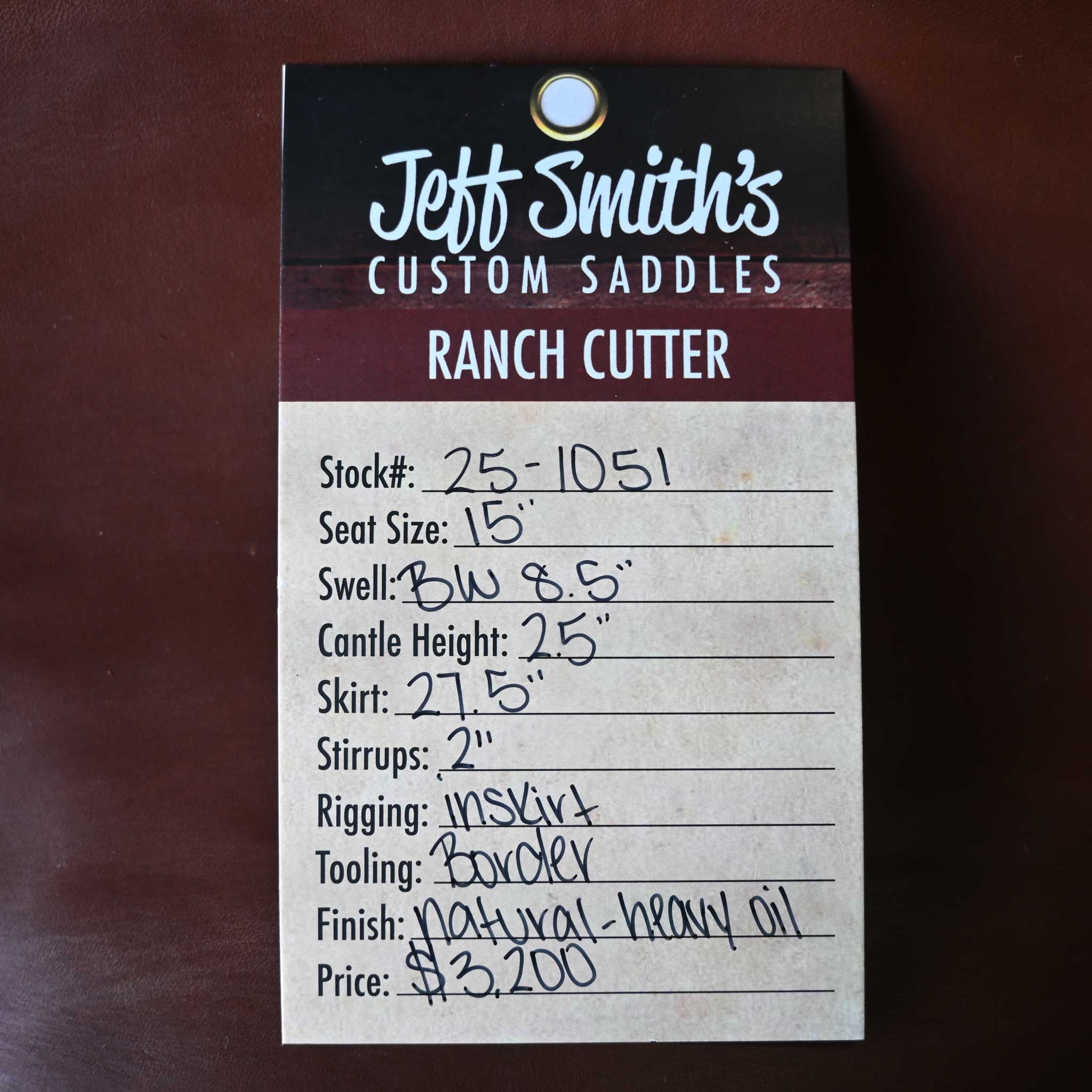 15" JEFF SMITH BUSTER WELCH RANCH CUTTER SADDLE - Image 3