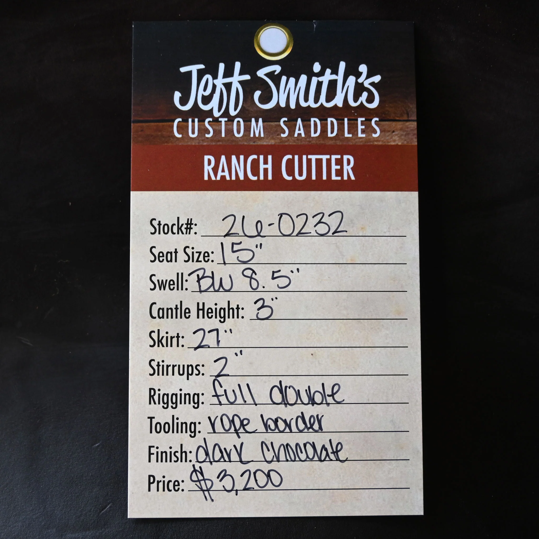 15" JEFF SMITH BUSTER WELCH RANCH CUTTER SADDLE - Image 3