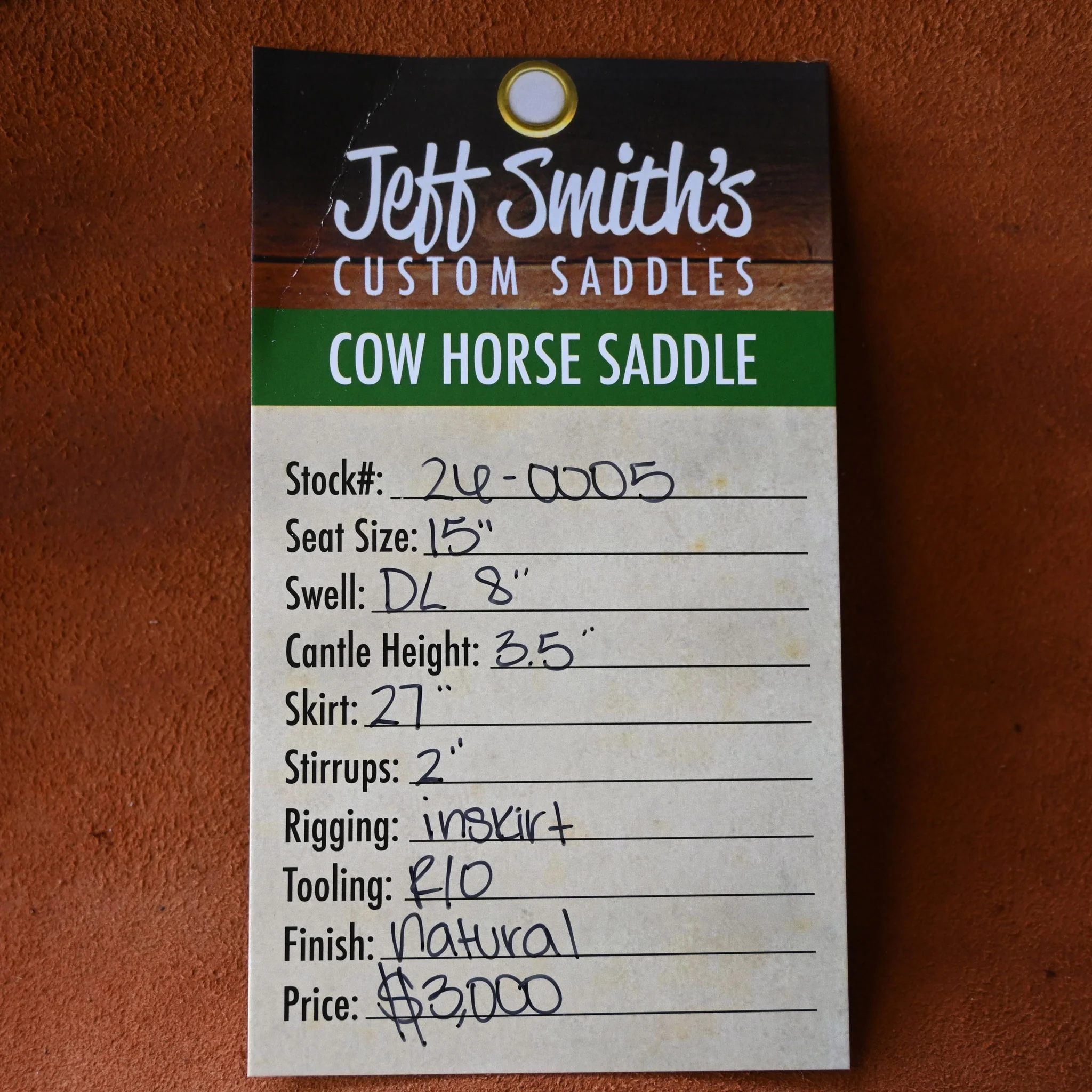 15" JEFF SMITH COW HORSE SADDLE - Image 3