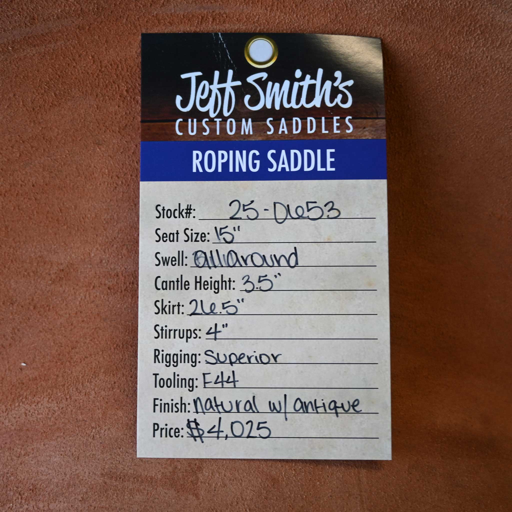 15" JEFF SMITH ALL AROUND SADDLE - Image 3