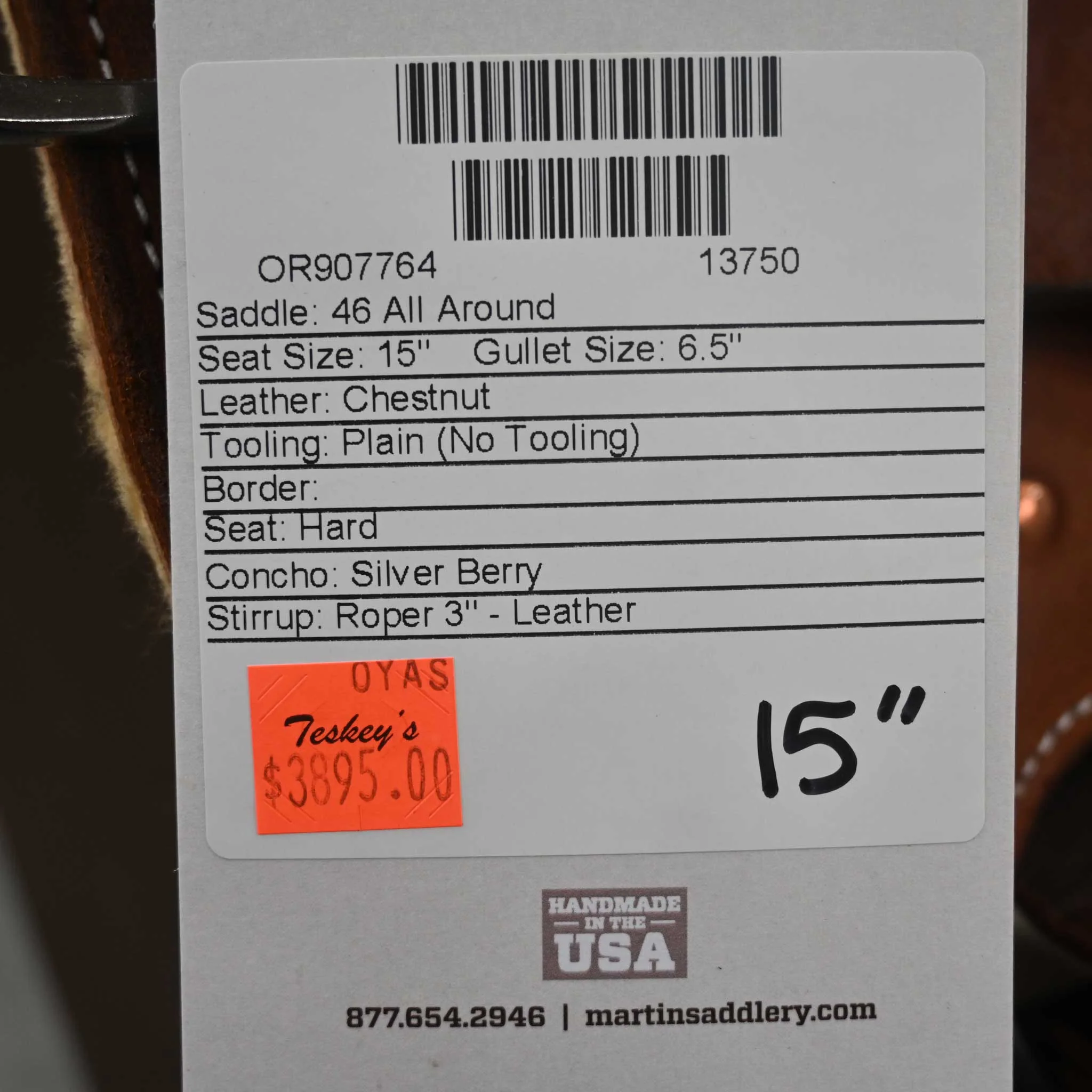15" MARTIN ALL AROUND SADDLE - Image 3