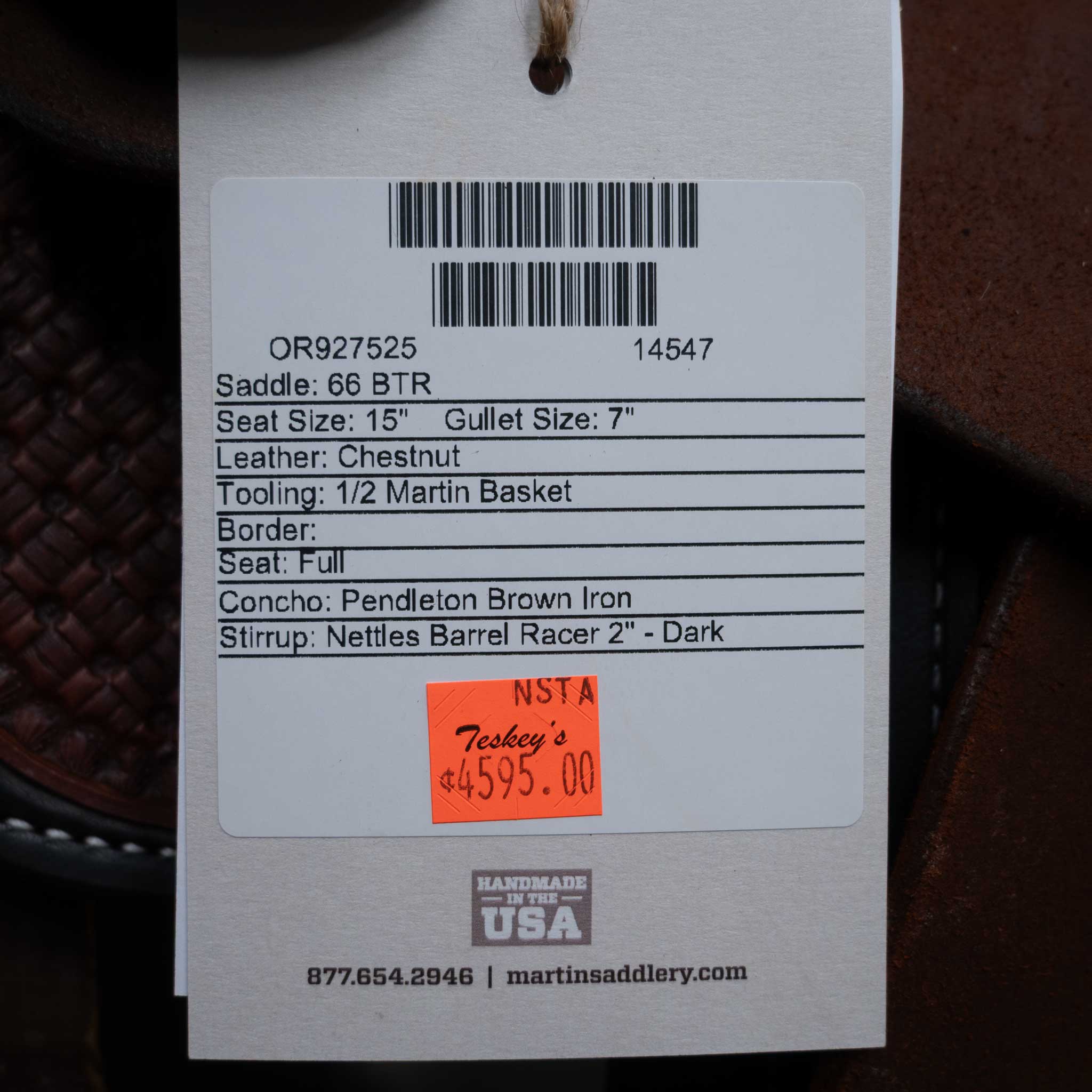 15" MARTIN BTR BARREL SADDLE - Image 3