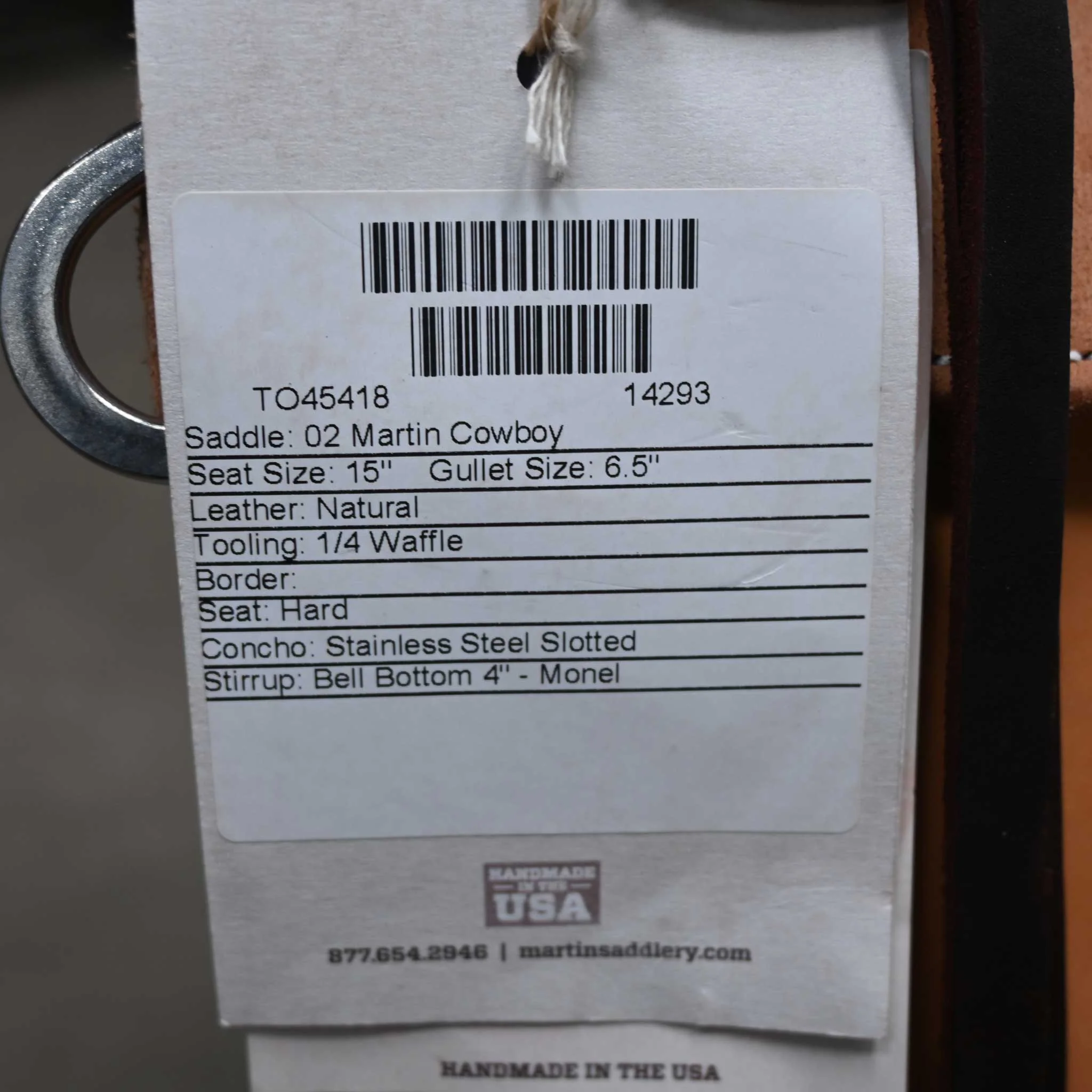 15" MARTIN COWBOY SADDLE - Image 3