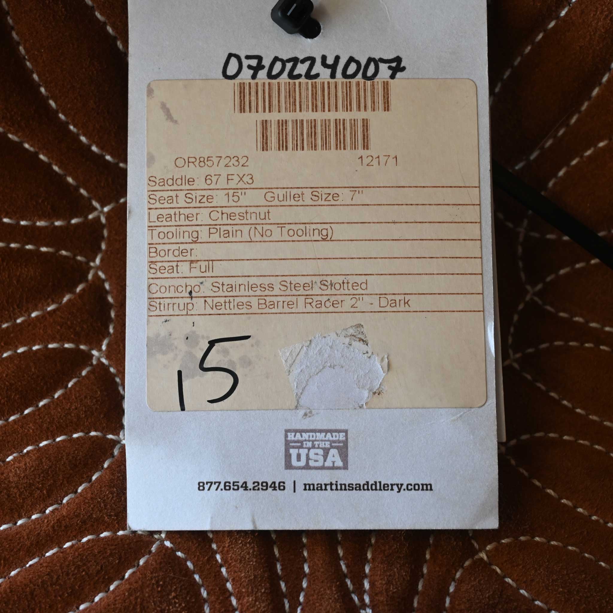 15" DEMO MARTIN FX3 BARREL SADDLE - Image 5