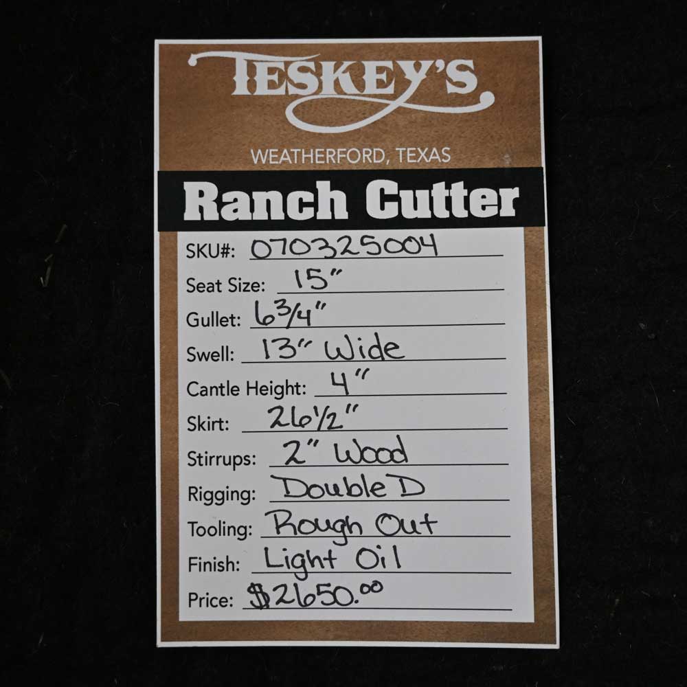15" TESKEY'S PRO CUTTER RANCH CUTTER SADDLE - Image 3