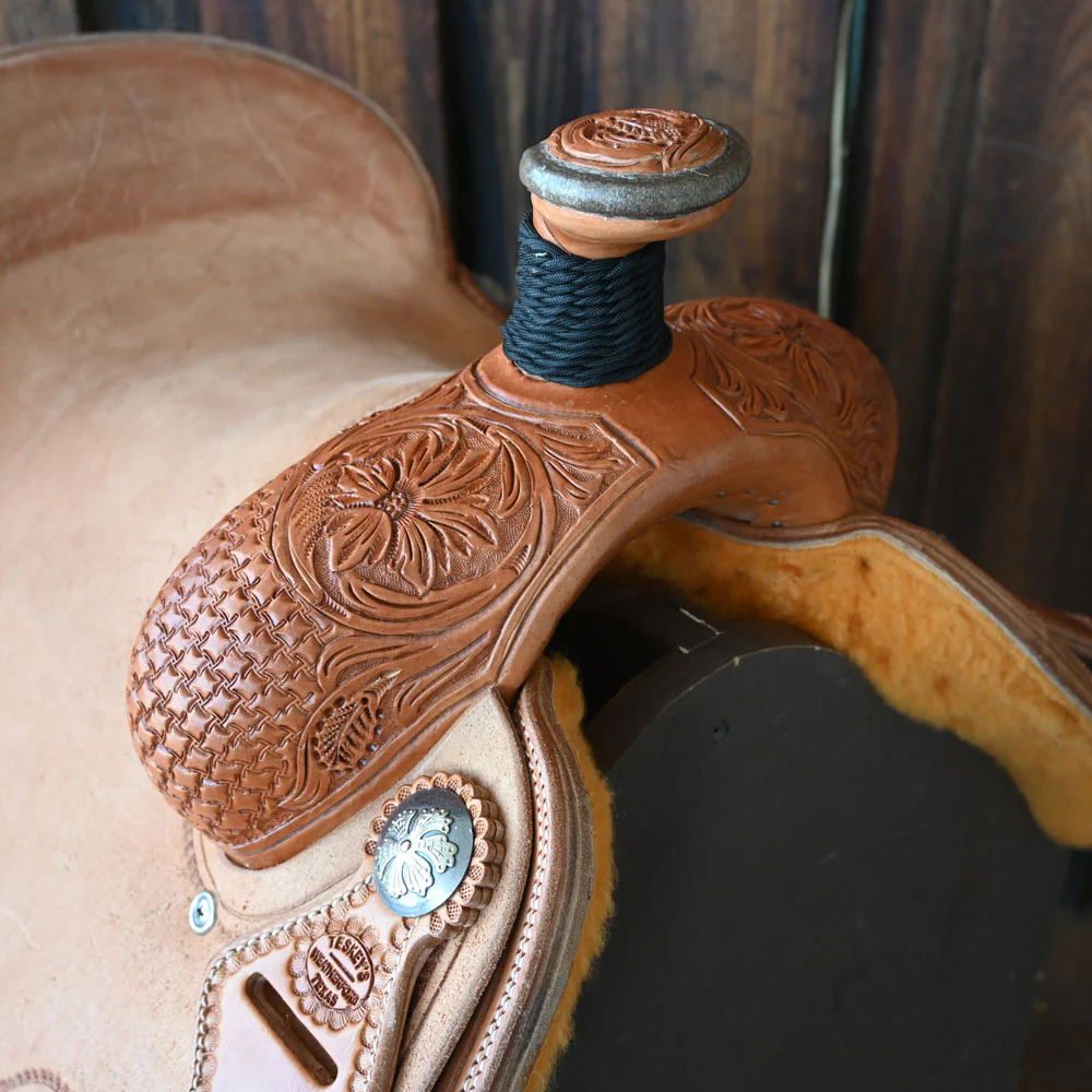 15" TESKEY'S TEAM ROPING SADDLE - Image 2