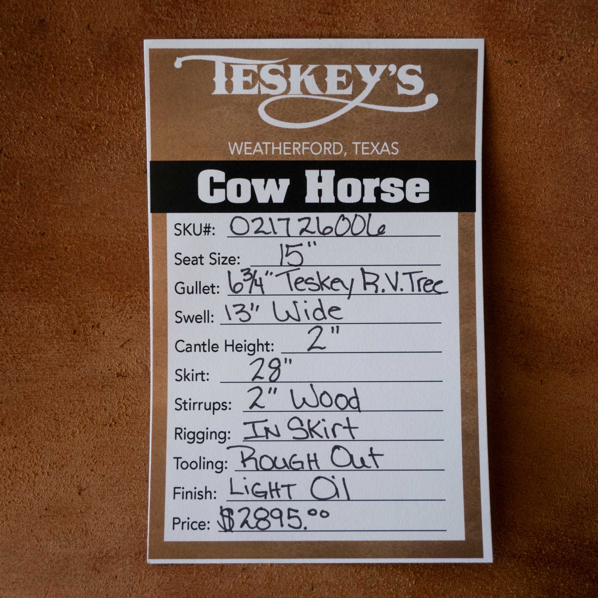 15" TESKEY'S RANCH VERSATILITY SADDLE - Image 3