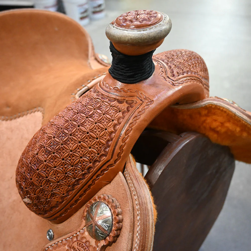 15" TESKEY'S CALF ROPING SADDLE - Image 2