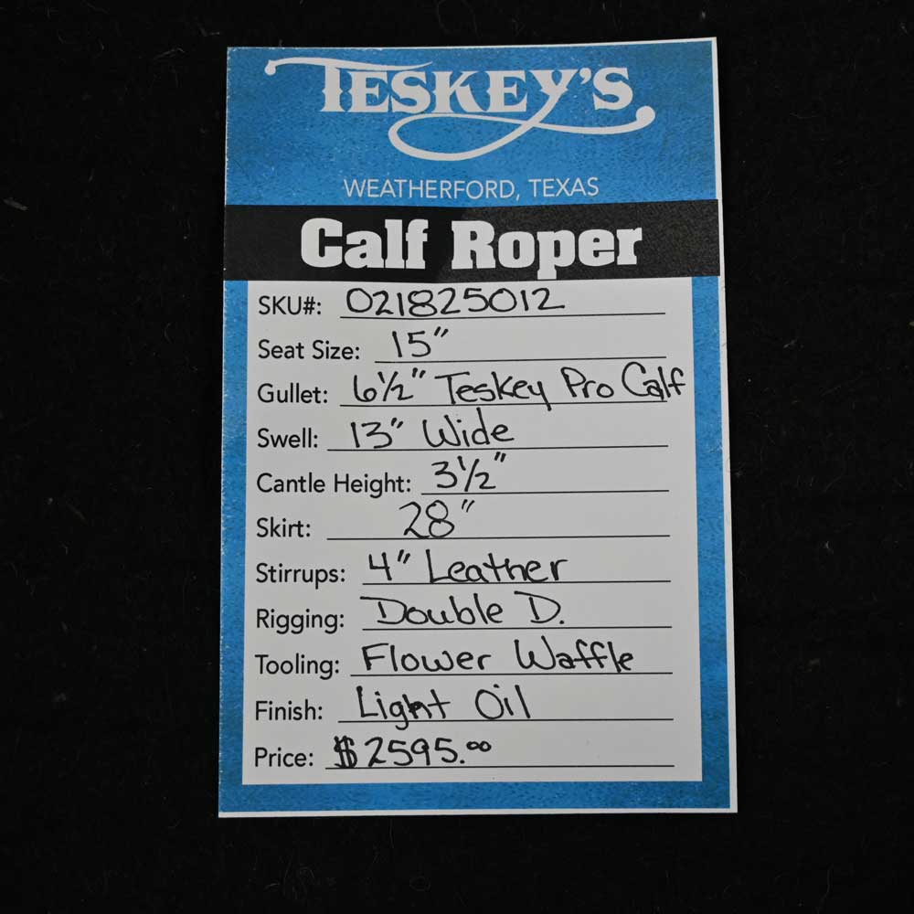 15" TESKEY'S CALF ROPING SADDLE - Image 3