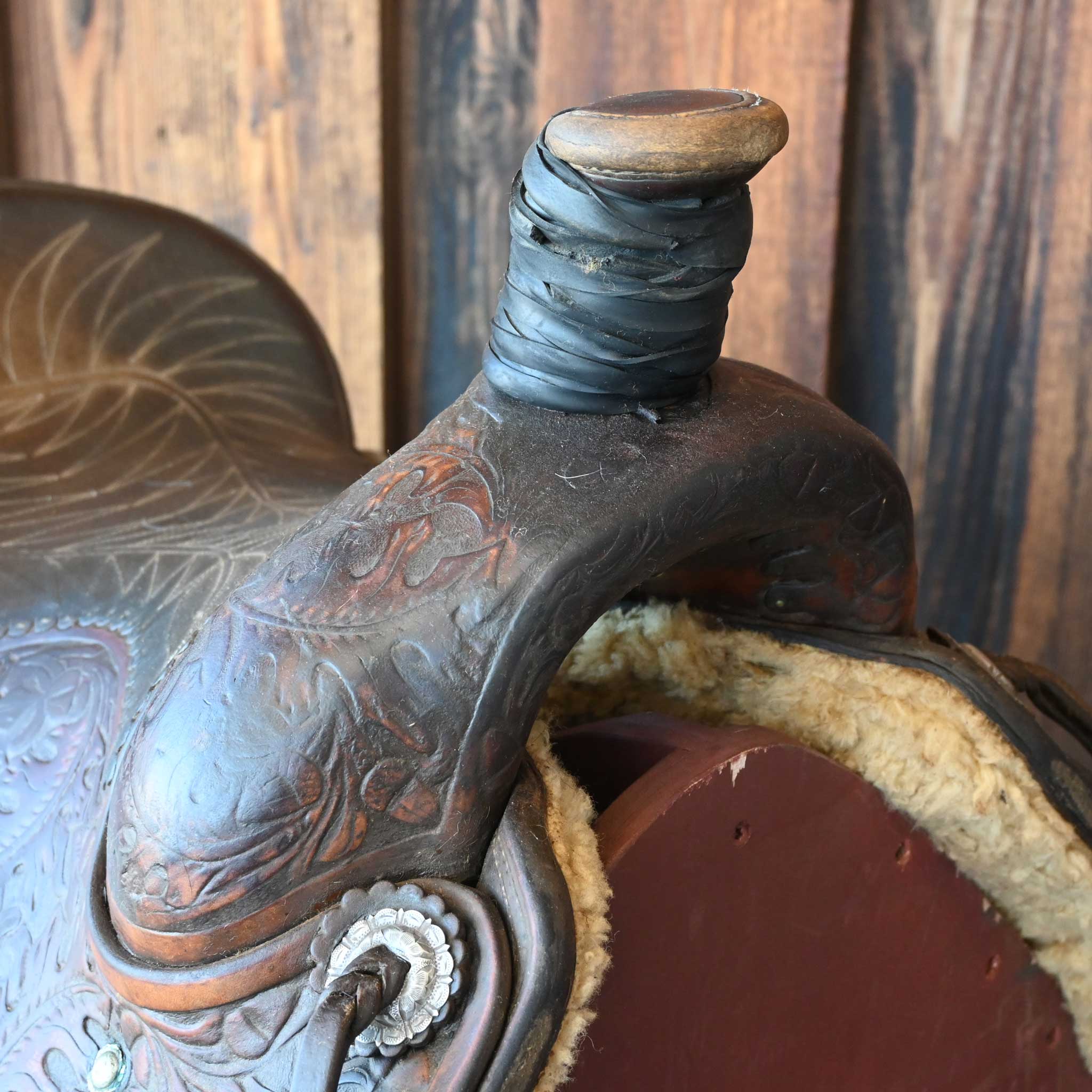 15" USED A. REED TEAM ROPING SADDLE - Image 2