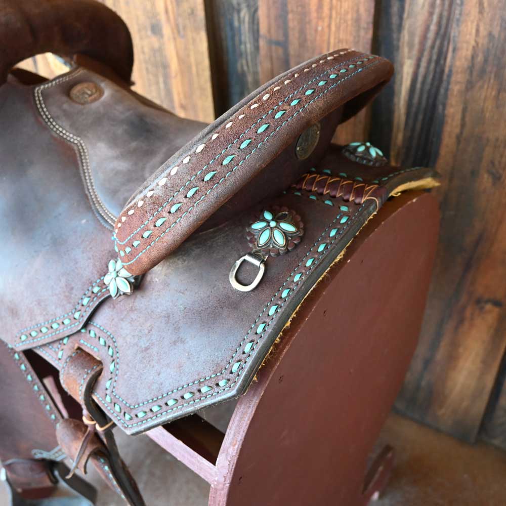 15" USED DOUBLE J POZZI PRO BARREL SADDLE - Image 3