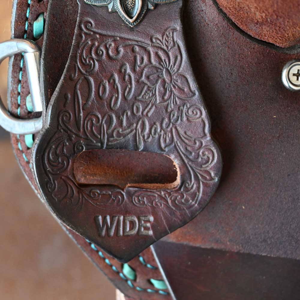 15" USED DOUBLE J POZZI PRO BARREL SADDLE - Image 4