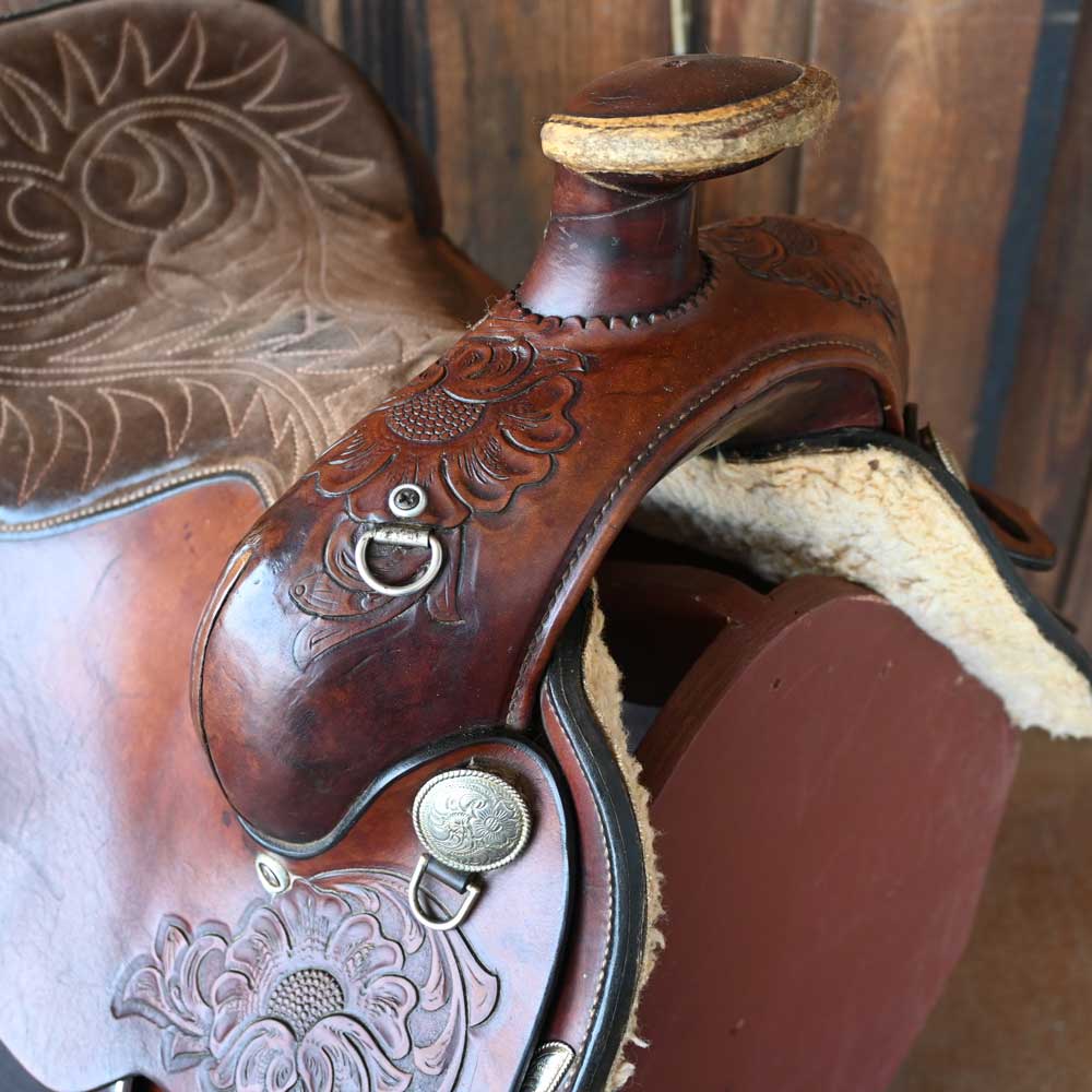 15" USED HEREFORD ROPING SADDLE - Image 2