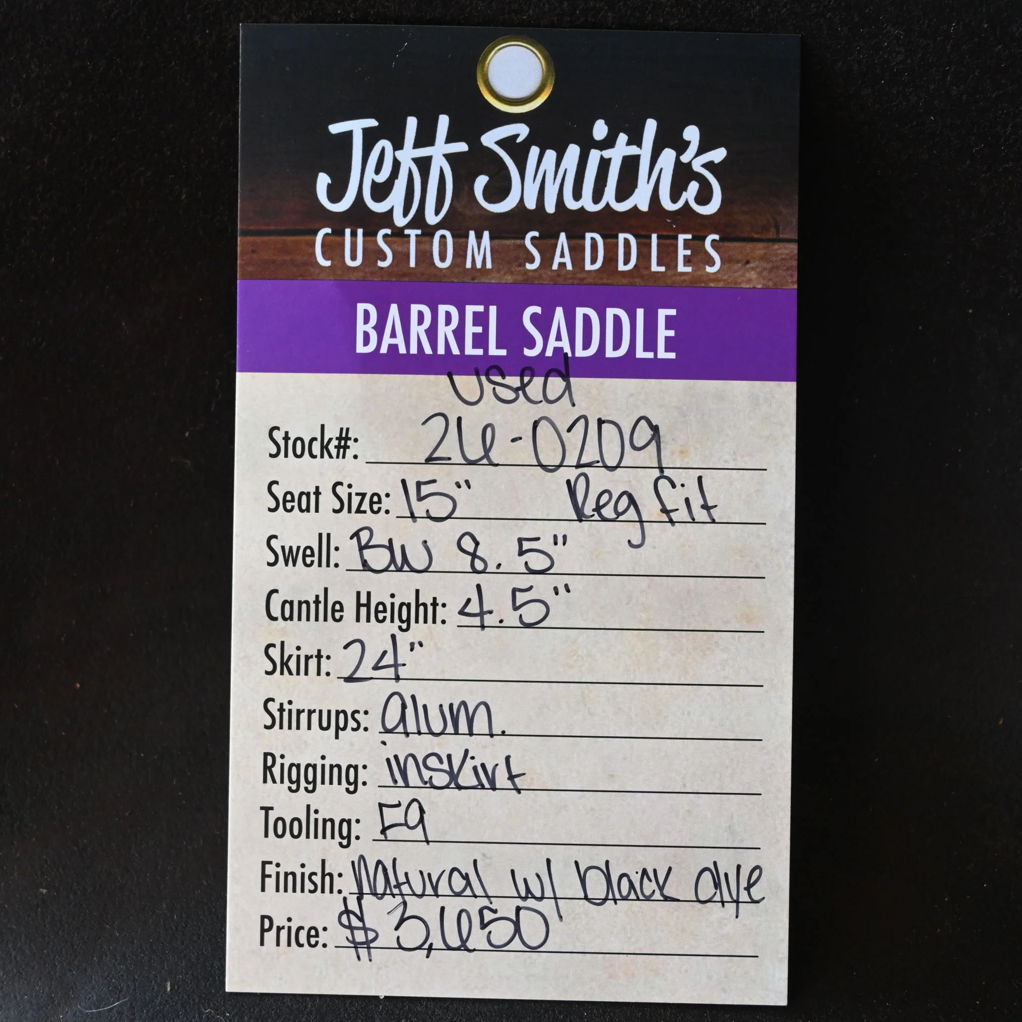 15" USED JEFF SMITH JACKIE GANTER BARREL SADDLE - Image 5