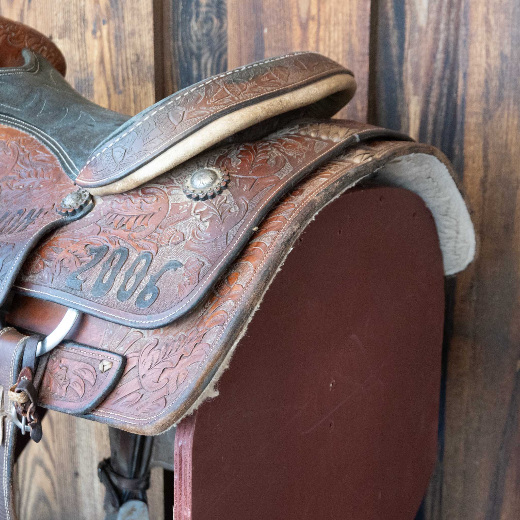15" USED TEAM ROPING SADDLE - Image 3
