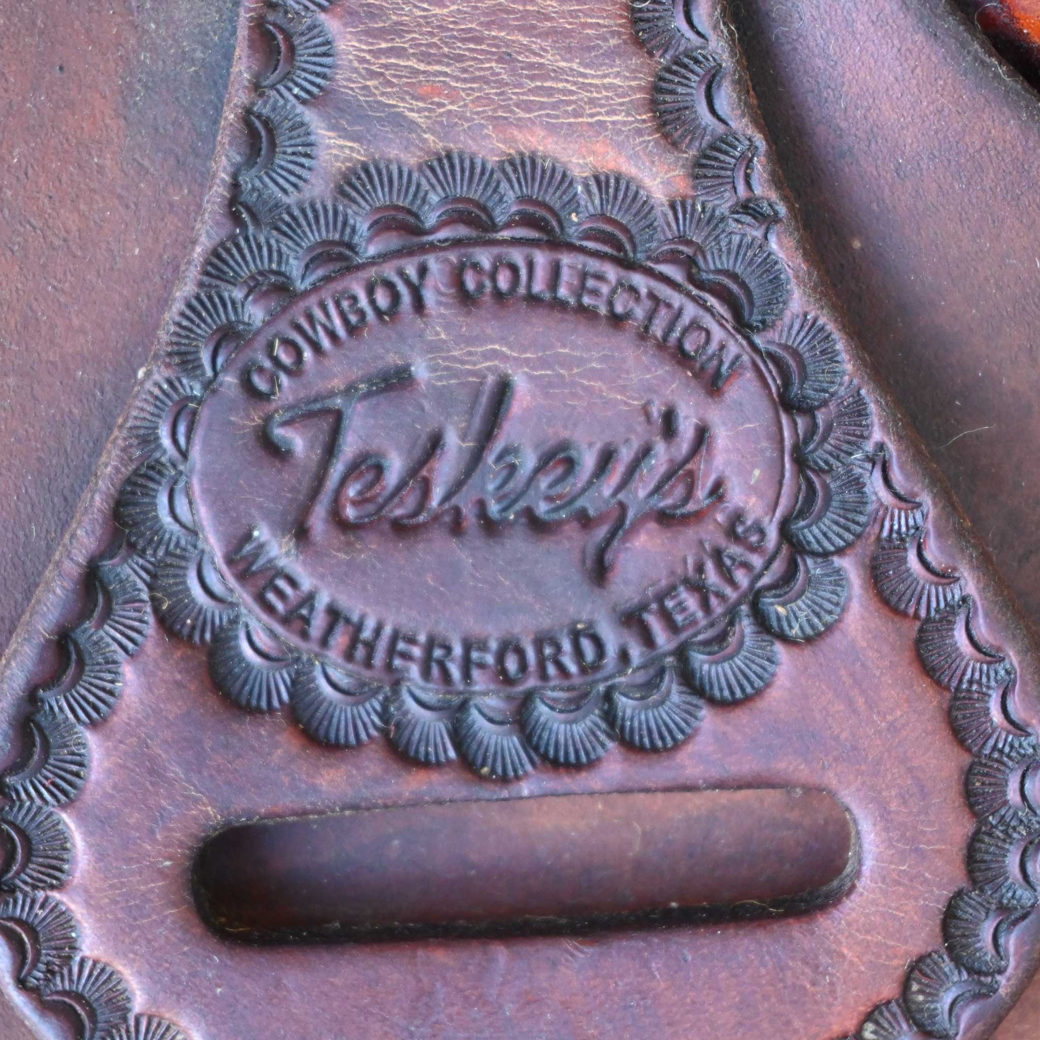 15" USED TESKEY'S CALF ROPING SADDLE - Image 4