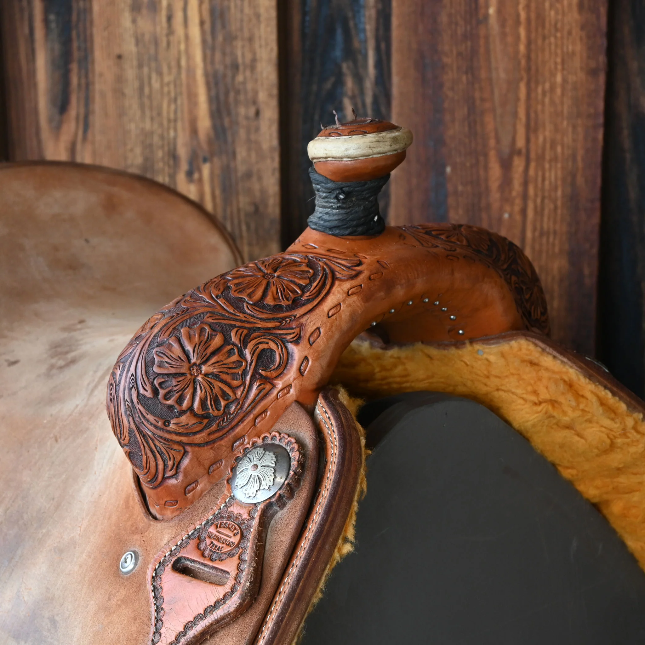 15" USED TESKEY'S CALF ROPING SADDLE - Image 2