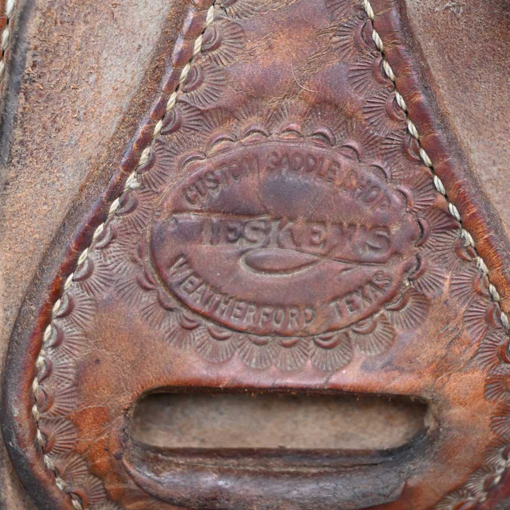15" USED TESKEY'S TEAM ROPING SADDLE - Image 4