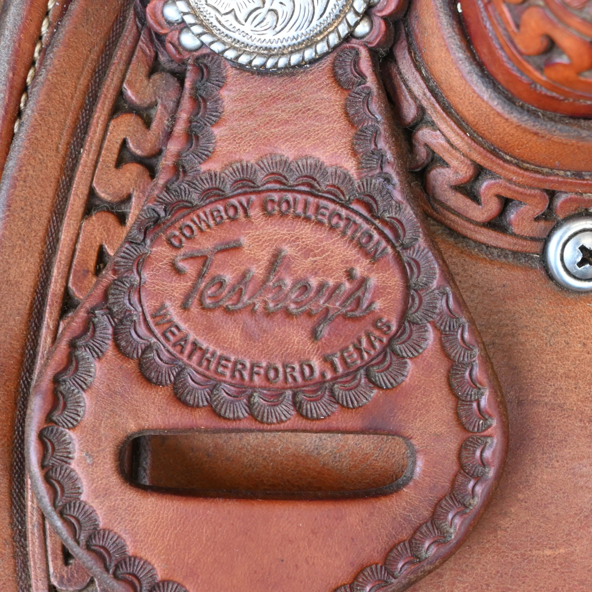 15" USED TESKEY'S TEAM ROPING SADDLE - Image 4