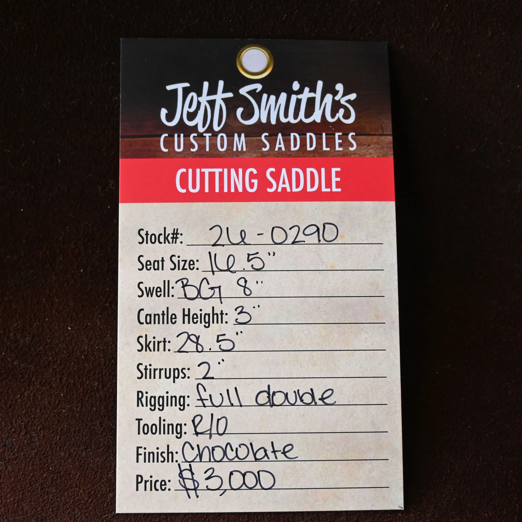 16.5" JEFF SMITH BEAU GALYEAN CUTTING SADDLE - Image 3