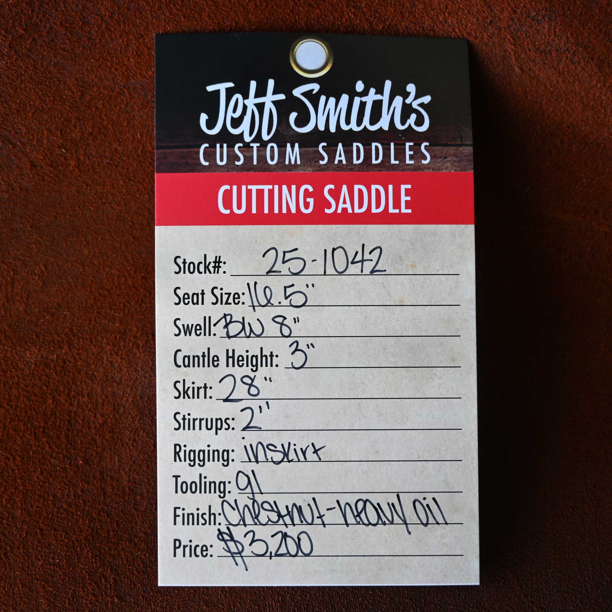 16.5" JEFF SMITH BUSTER WELCH CUTTING SADDLE - Image 3