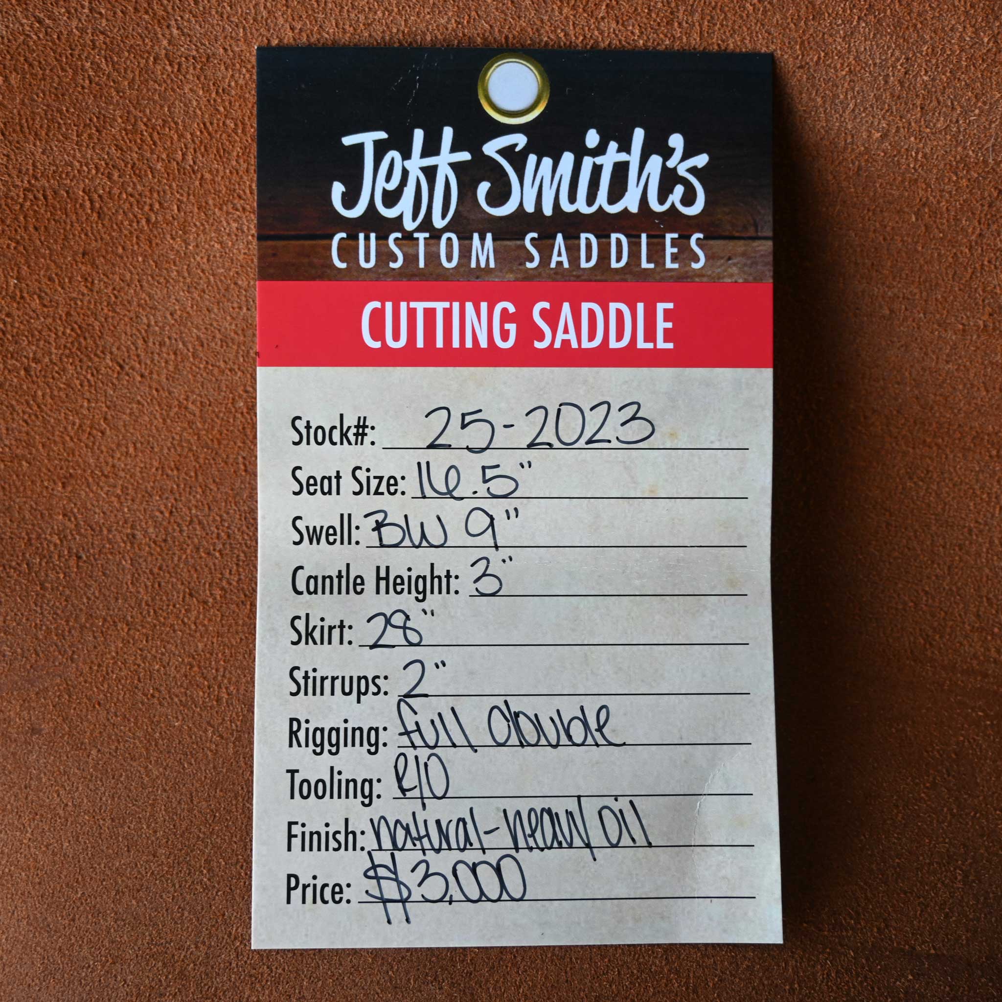 16.5" JEFF SMITH BUSTER WELCH CUTTING SADDLE - Image 3
