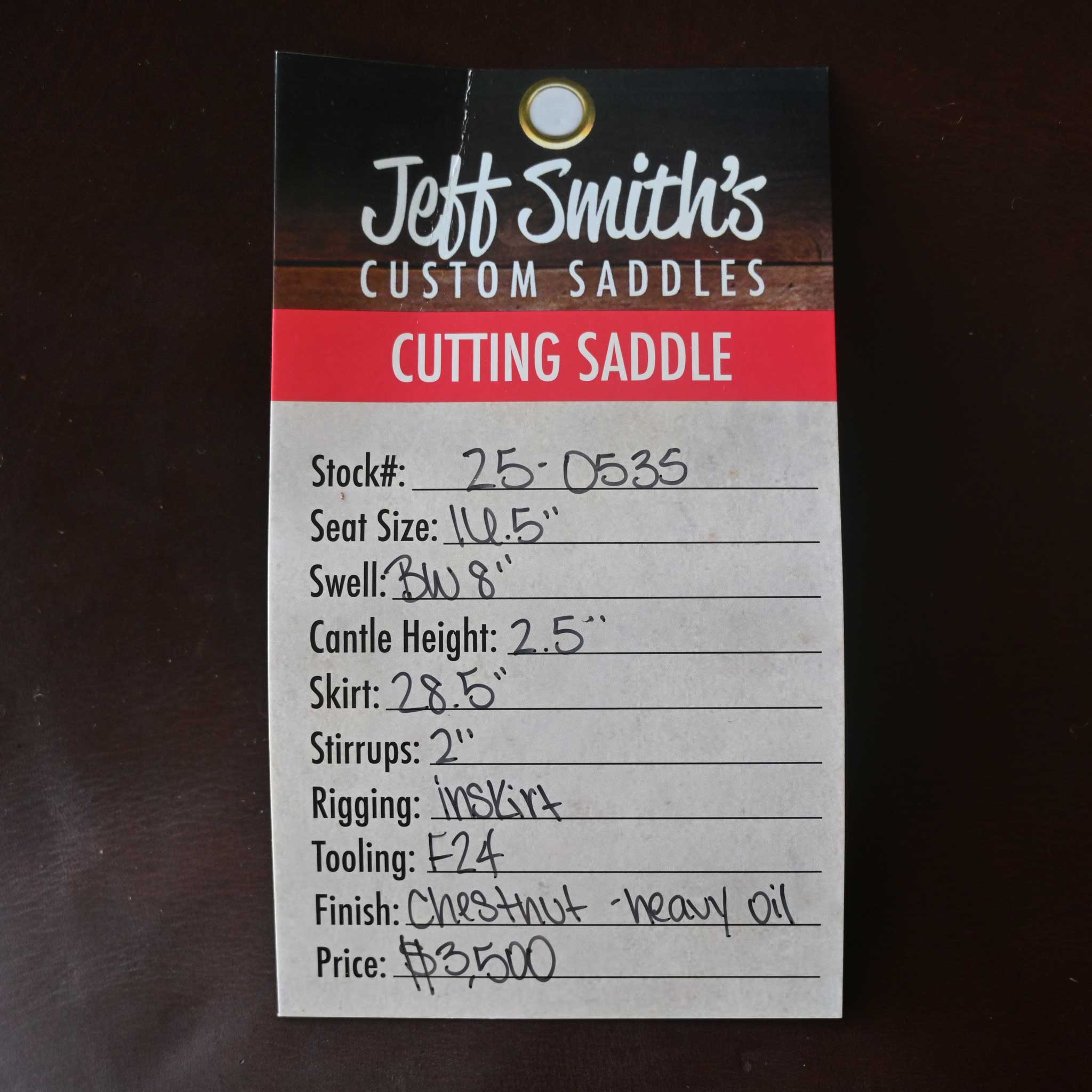 16.5" JEFF SMITH BUSTER WELCH CUTTING SADDLE - Image 3