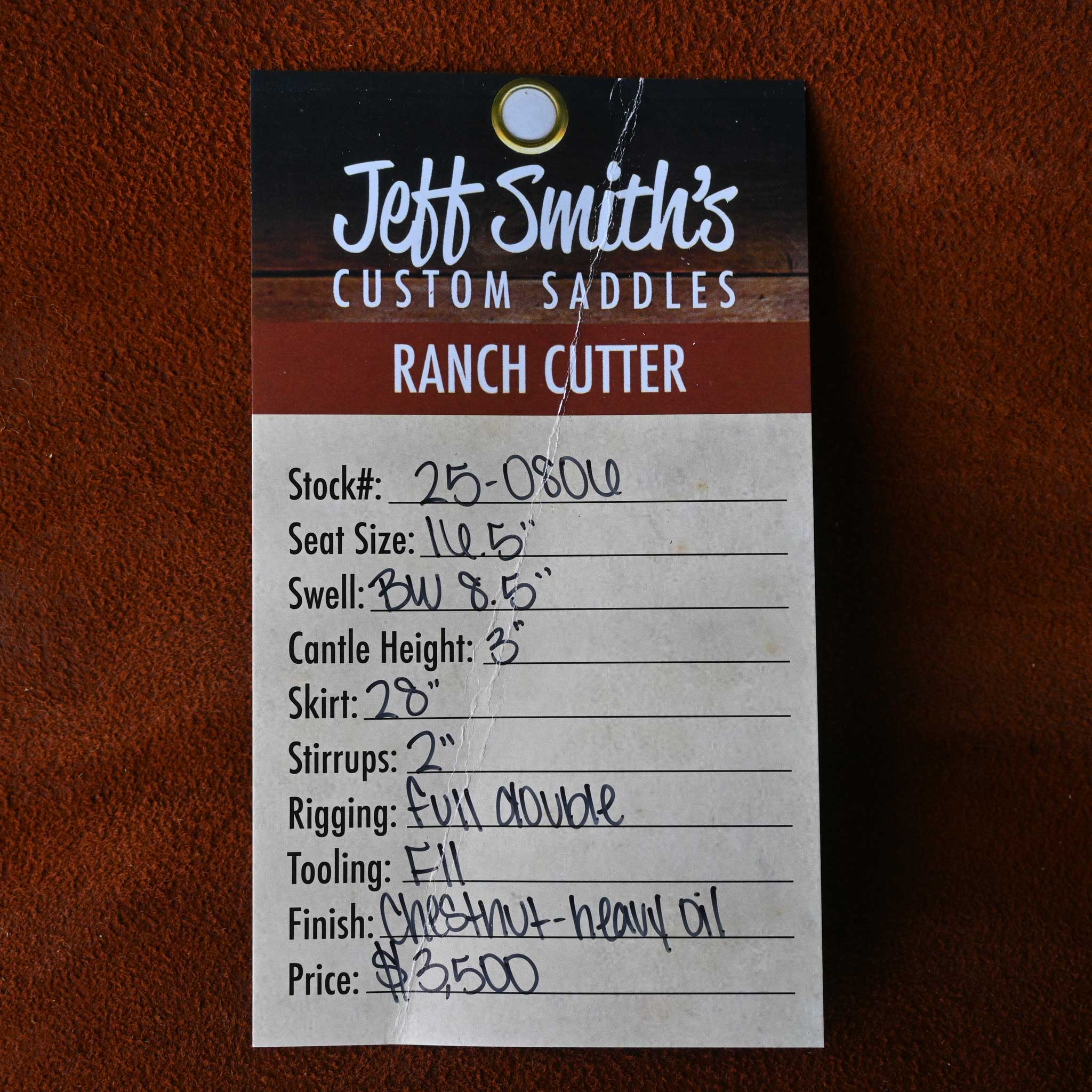 16.5" JEFF SMITH BUSTER WELCH RANCH CUTTER SADDLE - Image 3