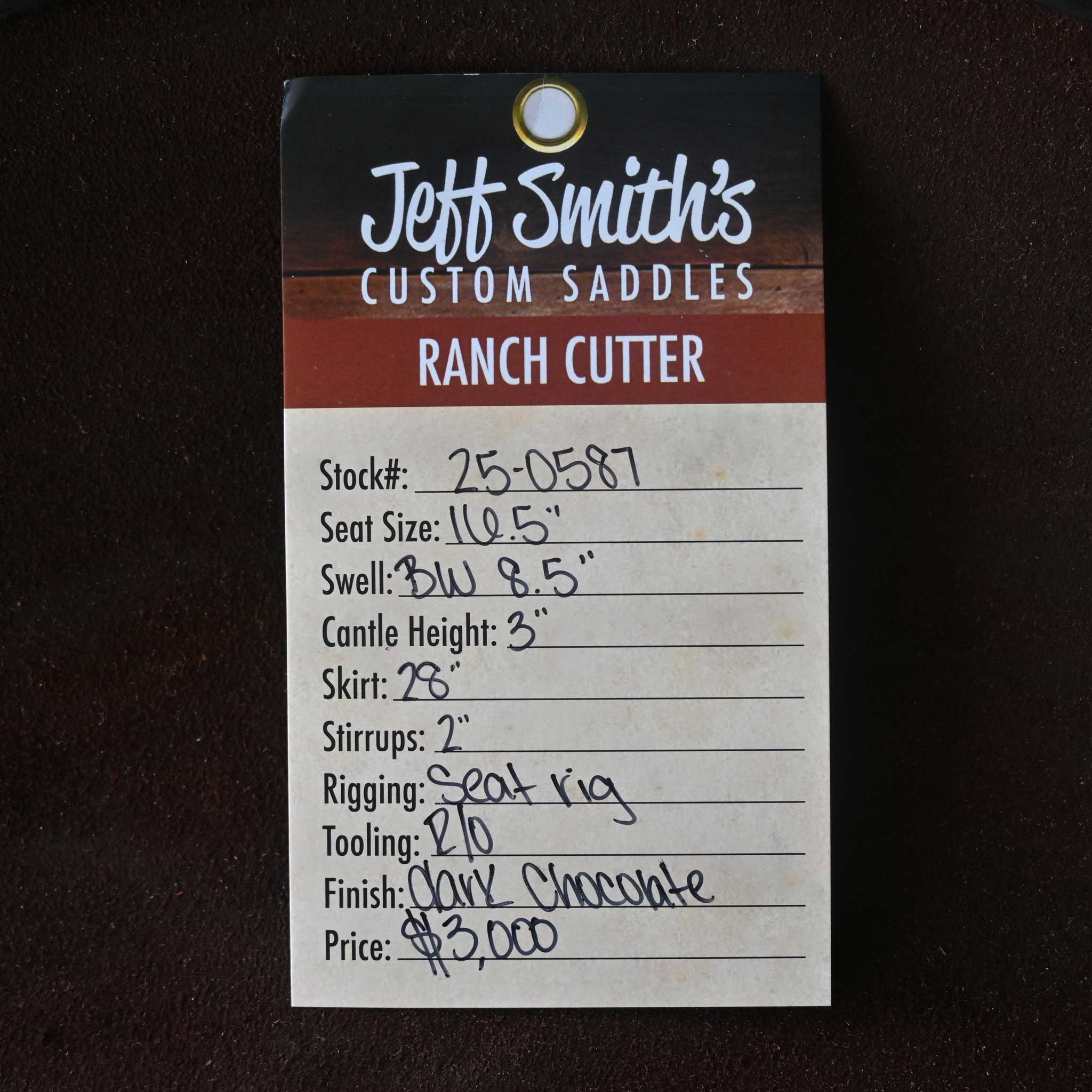 16.5" JEFF SMITH BUSTER WELCH RANCH CUTTER SADDLE - Image 3
