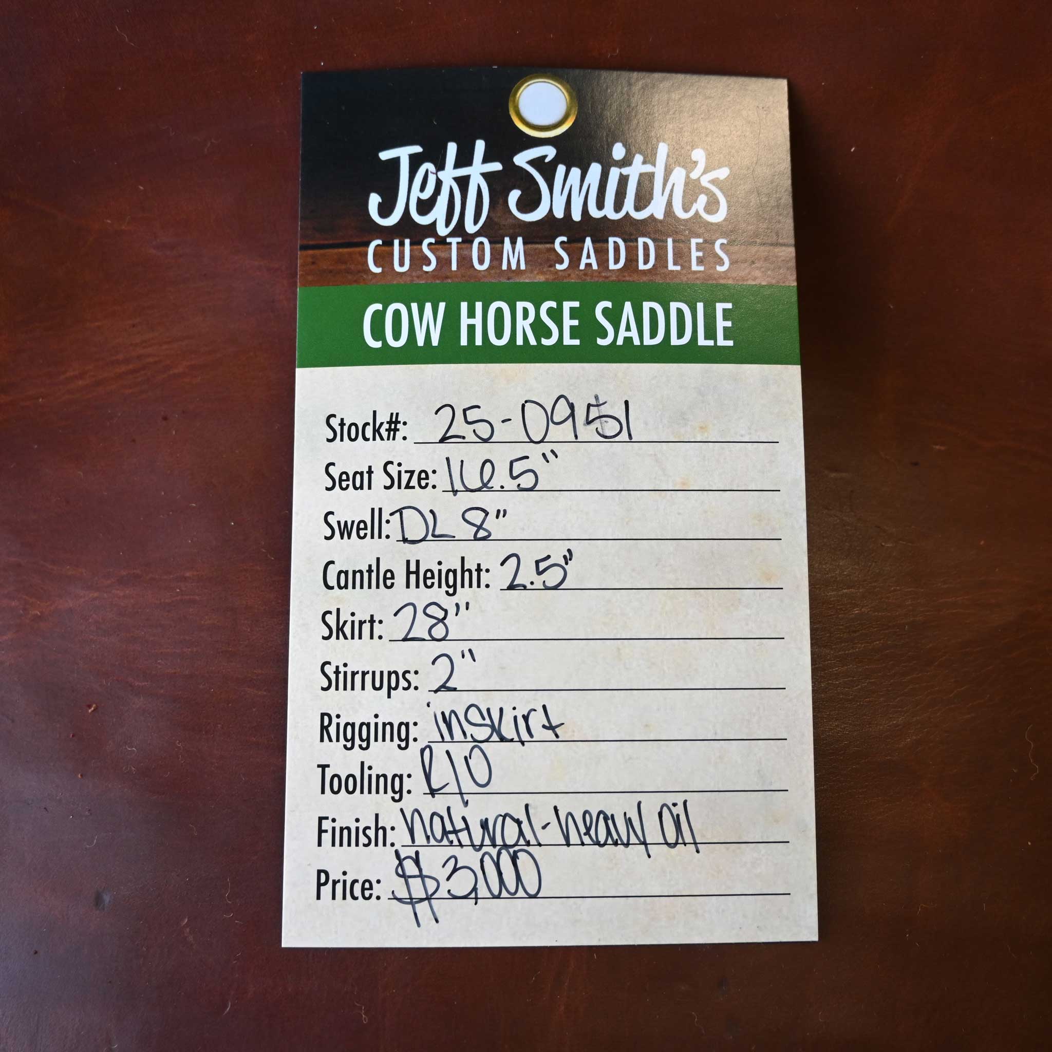 16.5" JEFF SMITH COW HORSE SADDLE - Image 3
