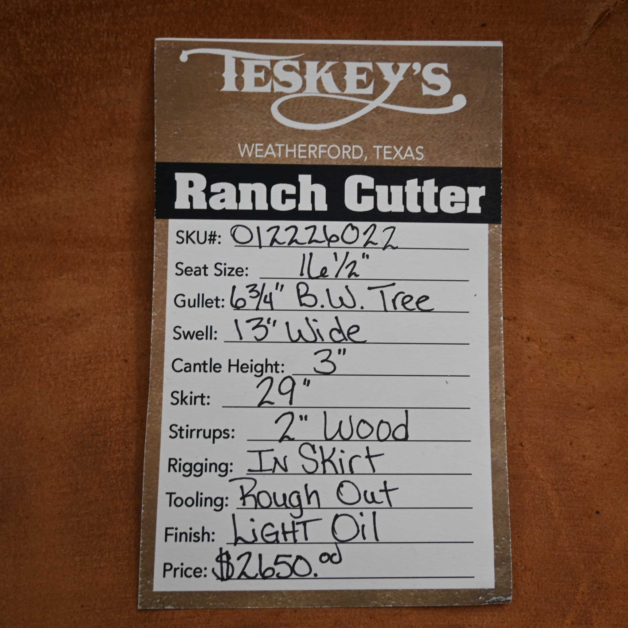 16.5" TESKEY'S PRO CUTTER RANCH CUTTER SADDLE - Image 3