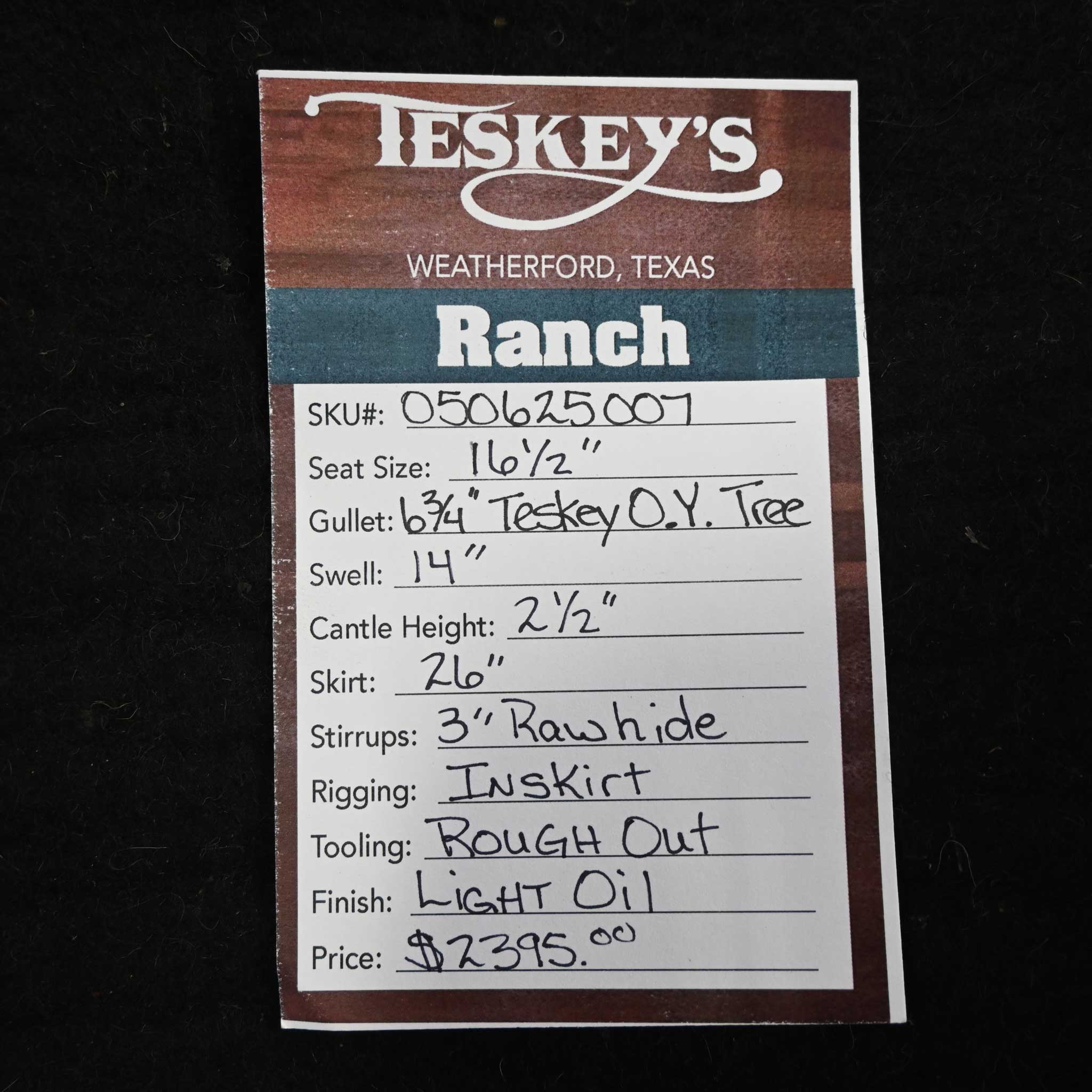 16.5" TESKEY'S RANCH SADDLE - Image 3