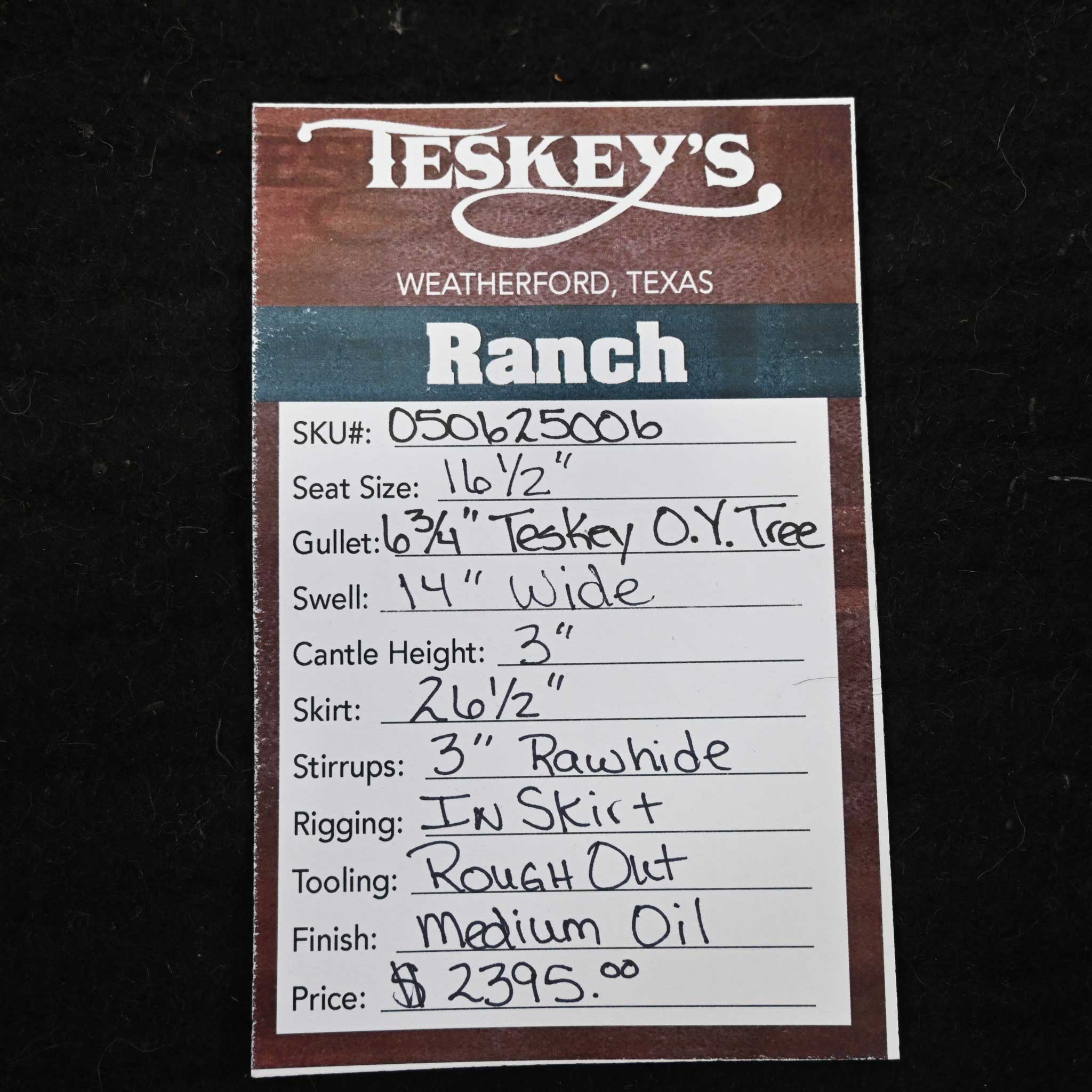 16.5" TESKEY'S RANCH SADDLE - Image 3