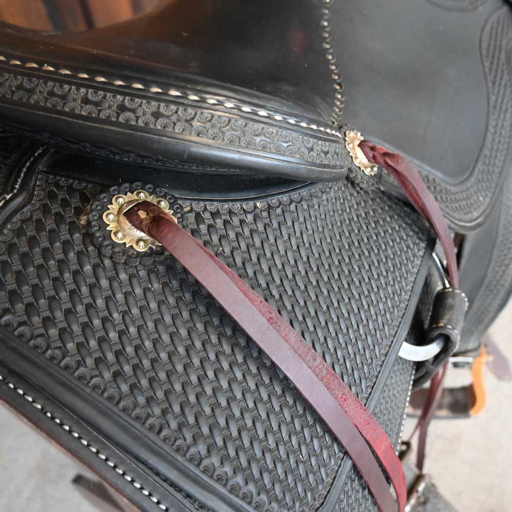 16.5" USED JEFF SMITH BUSTER WELCH COWBOY COLLECTION CUTTING SADDLE - Image 3