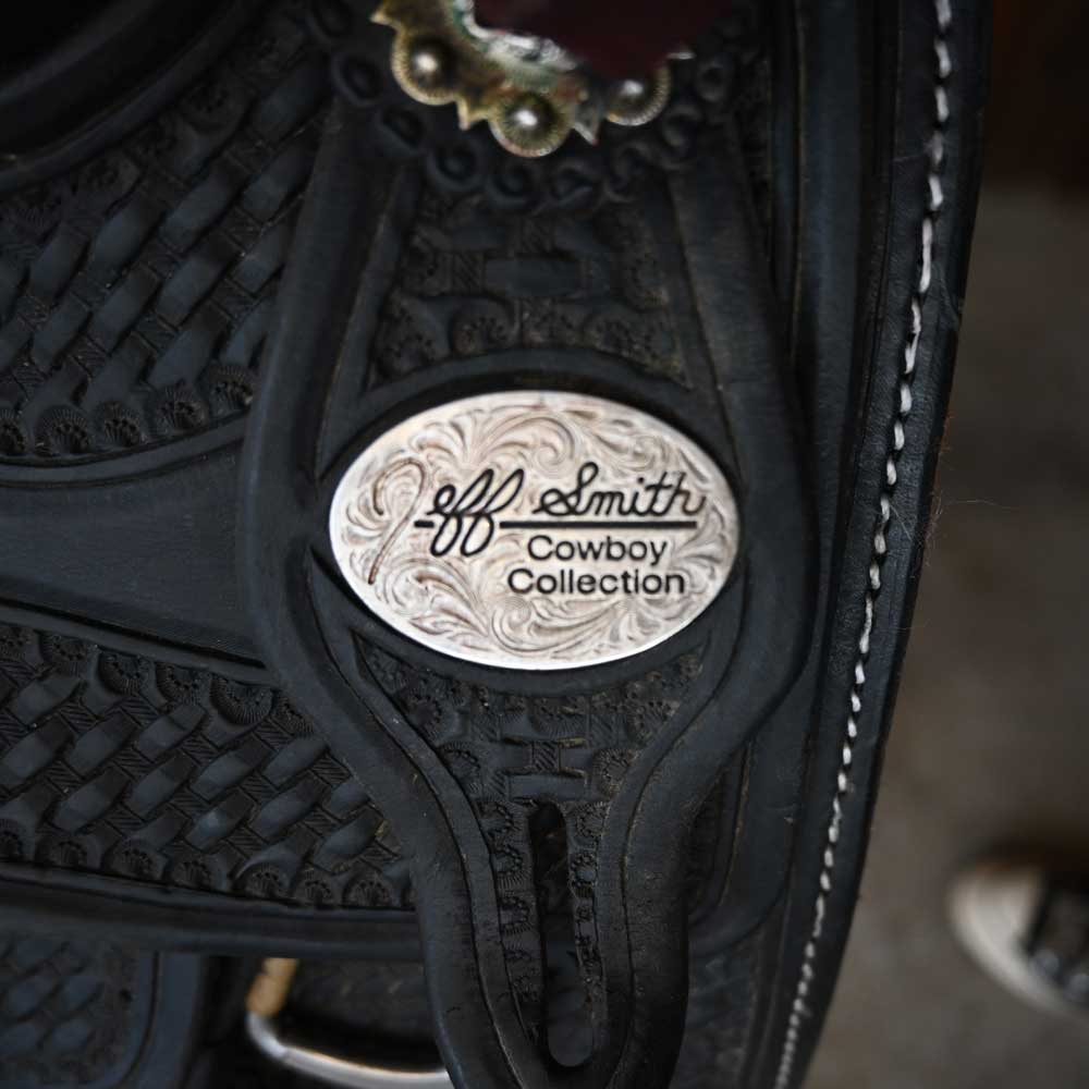 16.5" USED JEFF SMITH BUSTER WELCH COWBOY COLLECTION CUTTING SADDLE - Image 4