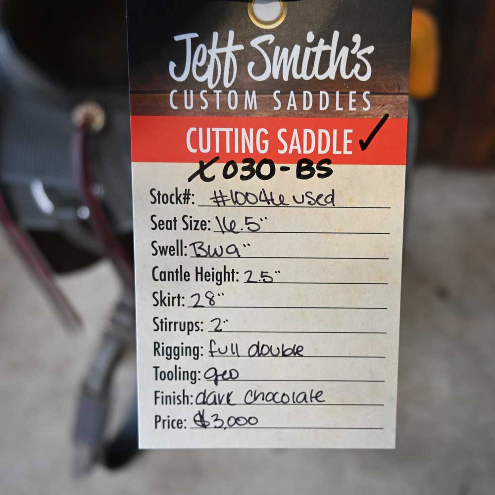 16.5" USED JEFF SMITH BUSTER WELCH COWBOY COLLECTION CUTTING SADDLE - Image 5