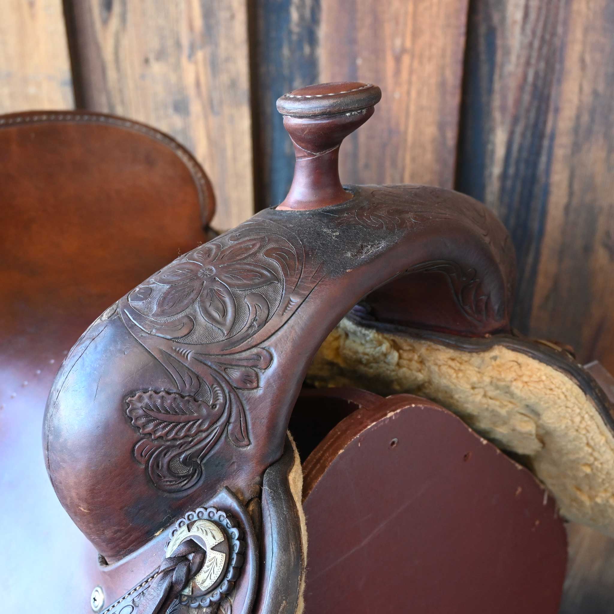 16.5" USED JEFF SMITH COWBOY SADDLE - Image 2
