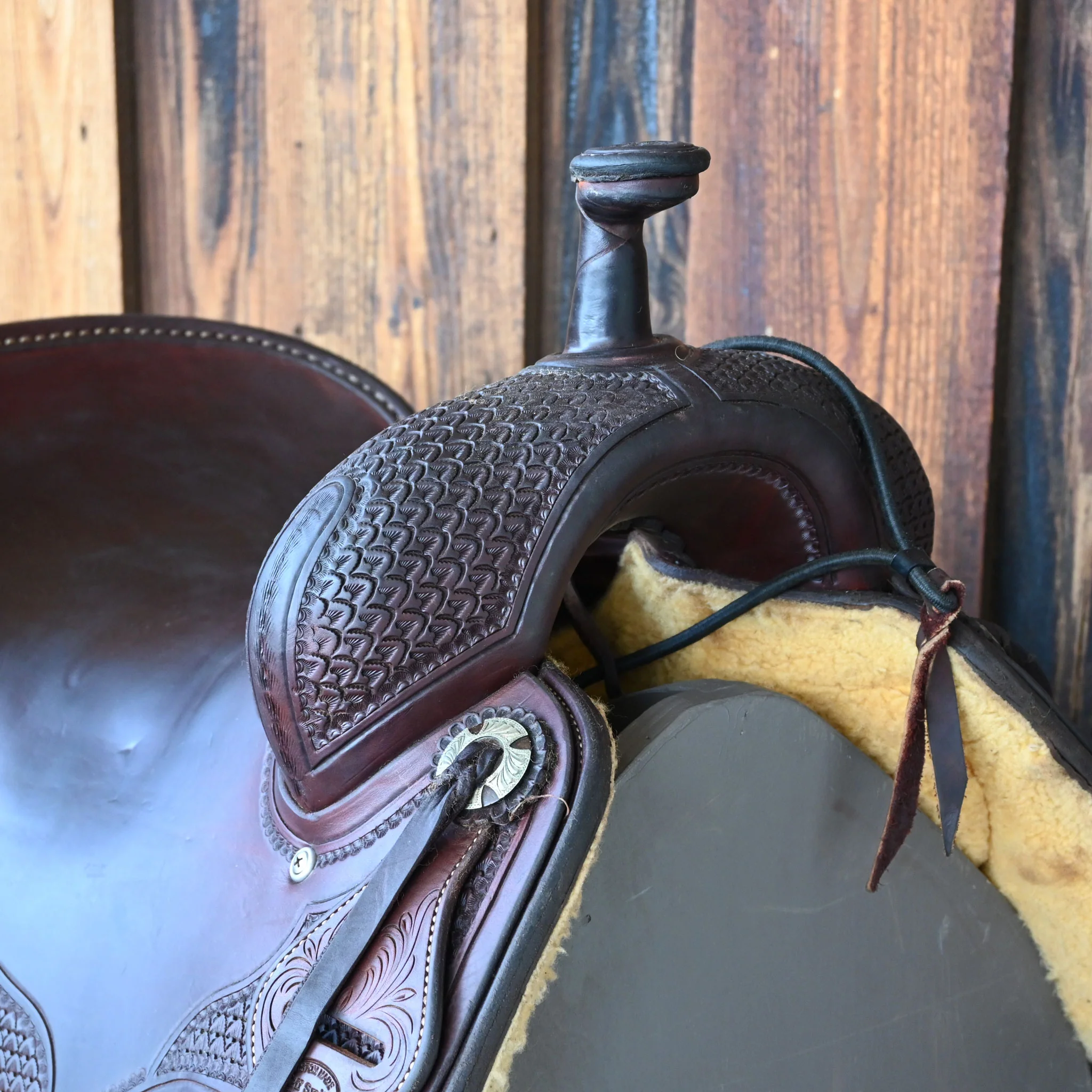 16.5" USED JEFF SMITH RANCH CUTTER SADDLE - Image 2