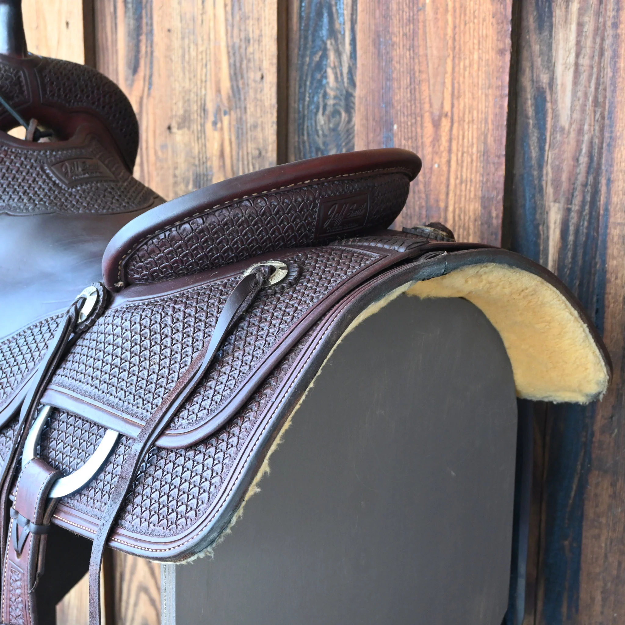 16.5" USED JEFF SMITH RANCH CUTTER SADDLE - Image 3