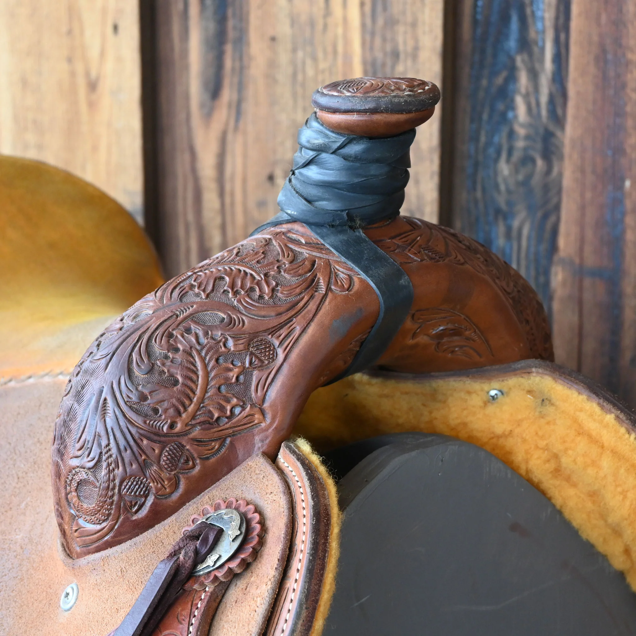 16.5" USED JEFF SMITH TEAM ROPING SADDLE - Image 2
