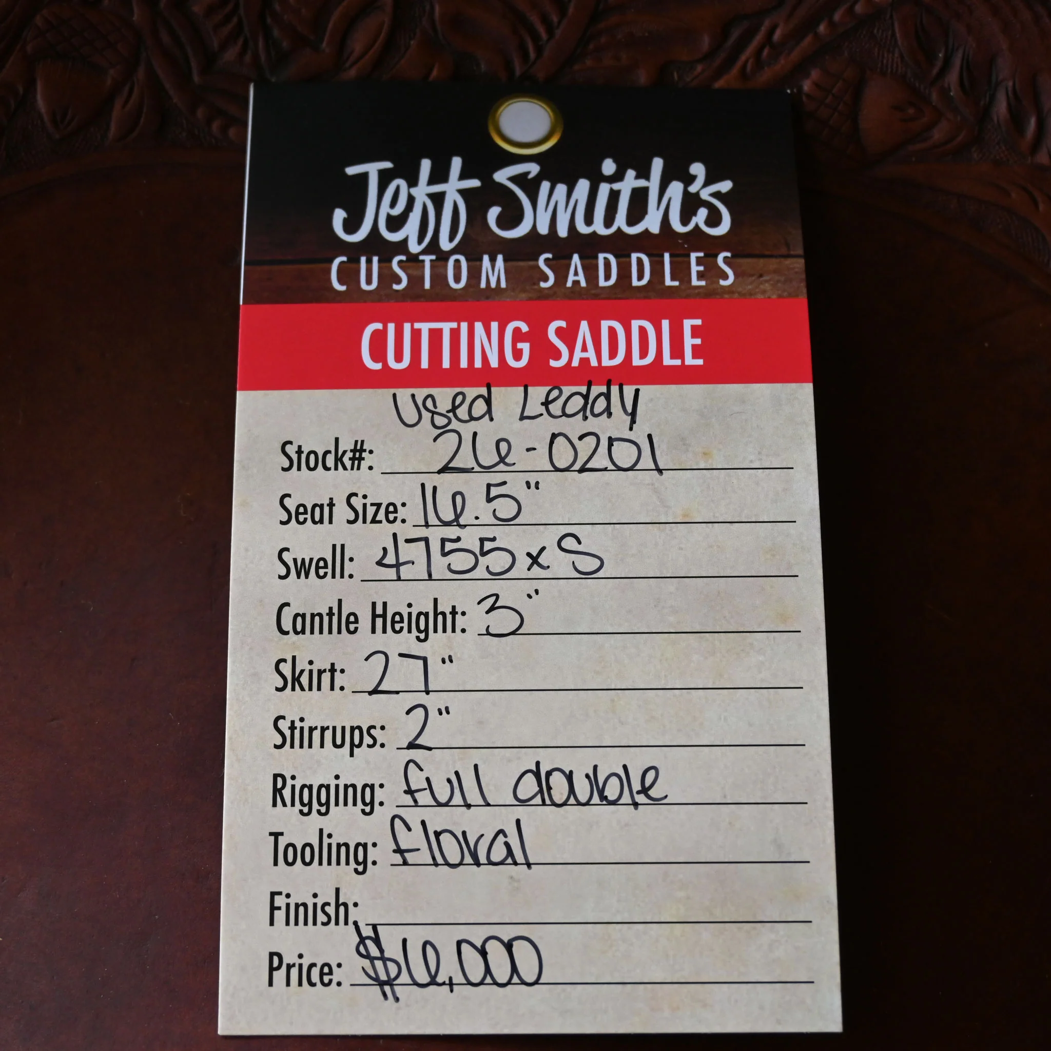 16.5" USED M.L. LEDDY CUTTING SADDLE - Image 6