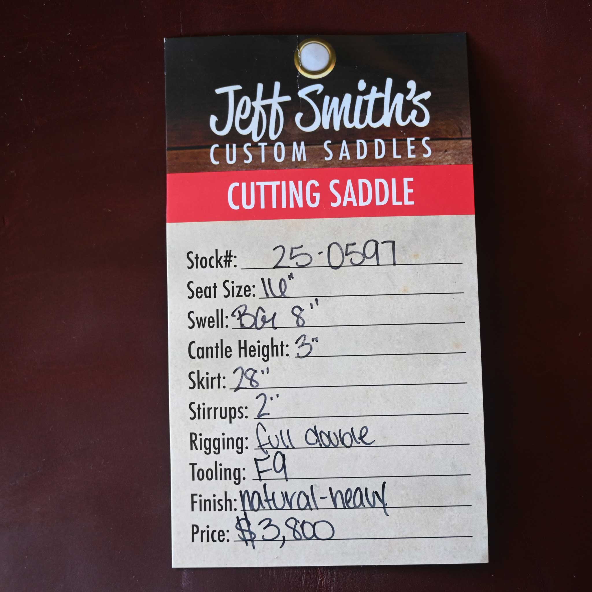 16" JEFF SMITH BEAU GALYEAN CUTTING SADDLE - Image 3