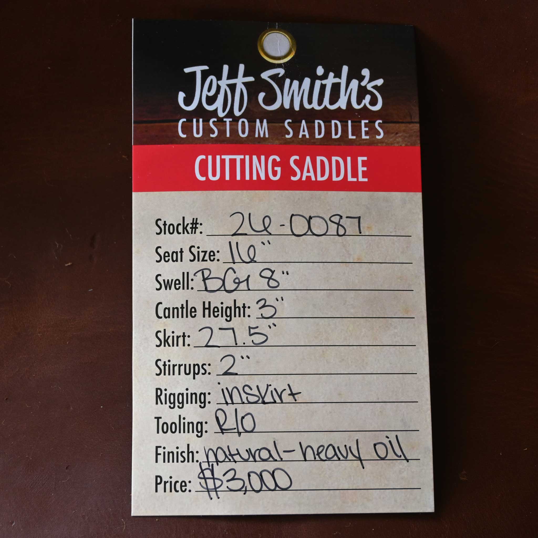 16" JEFF SMITH BEAU GALYEAN CUTTING SADDLE - Image 3