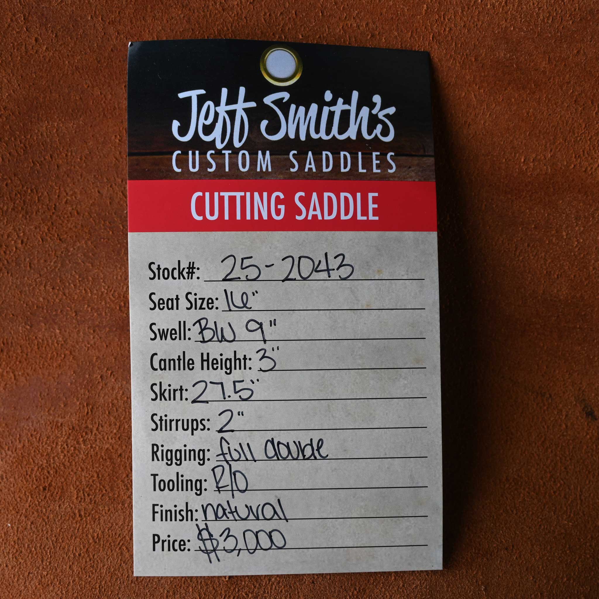 16" JEFF SMITH BUSTER WELCH CUTTING SADDLE - Image 3