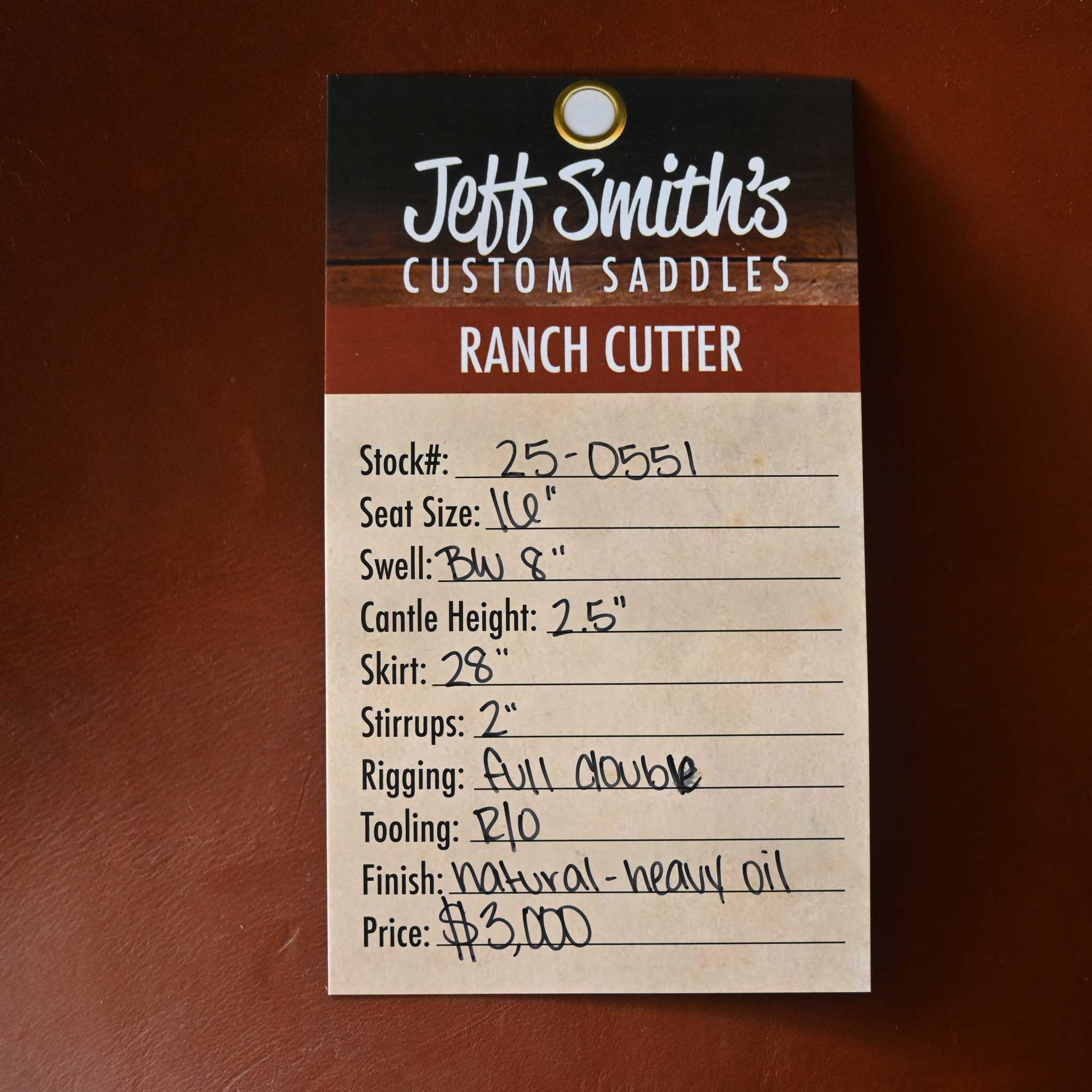 16" JEFF SMITH BUSTER WELCH RANCH CUTTER SADDLE - Image 3
