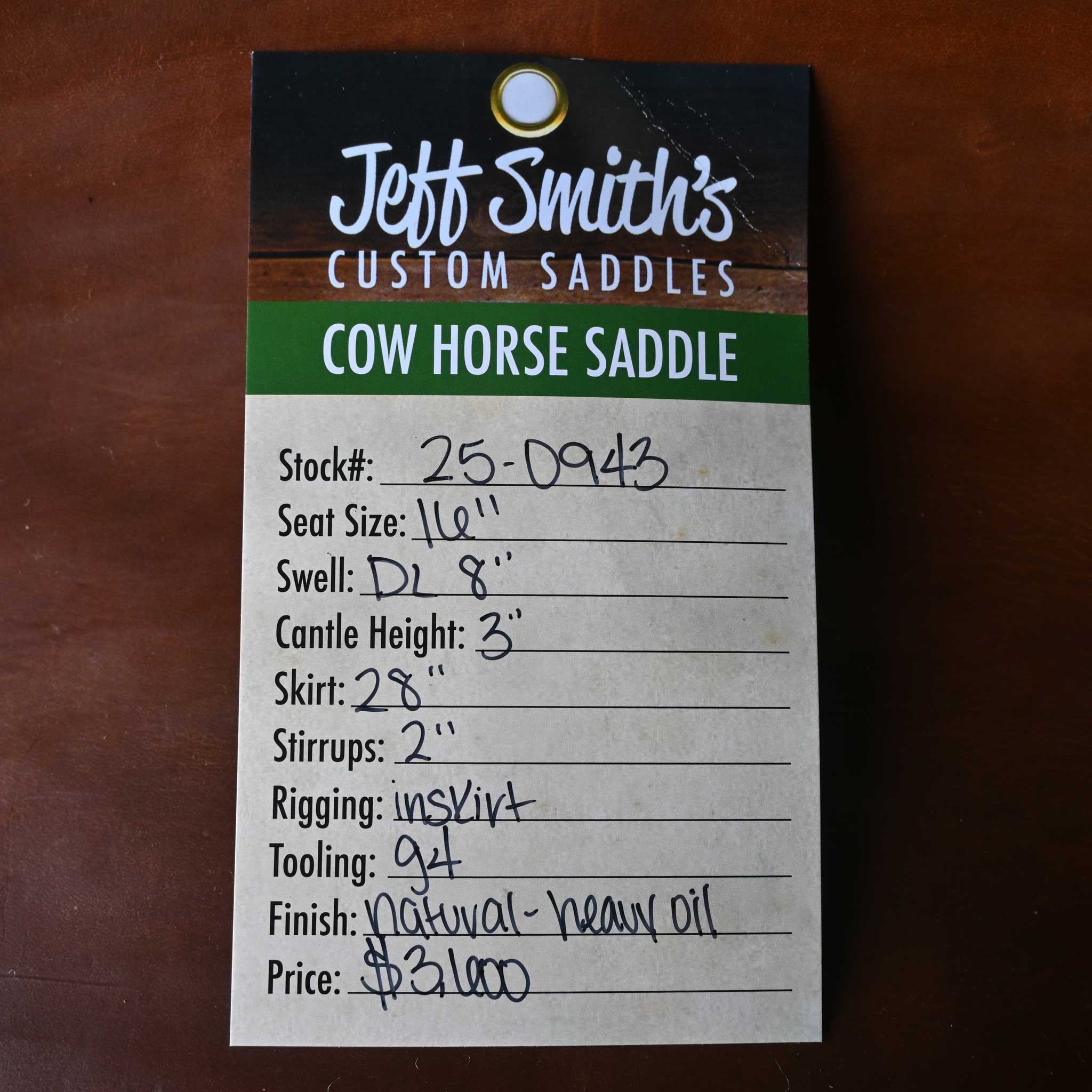 16" JEFF SMITH COW HORSE SADDLE - Image 3