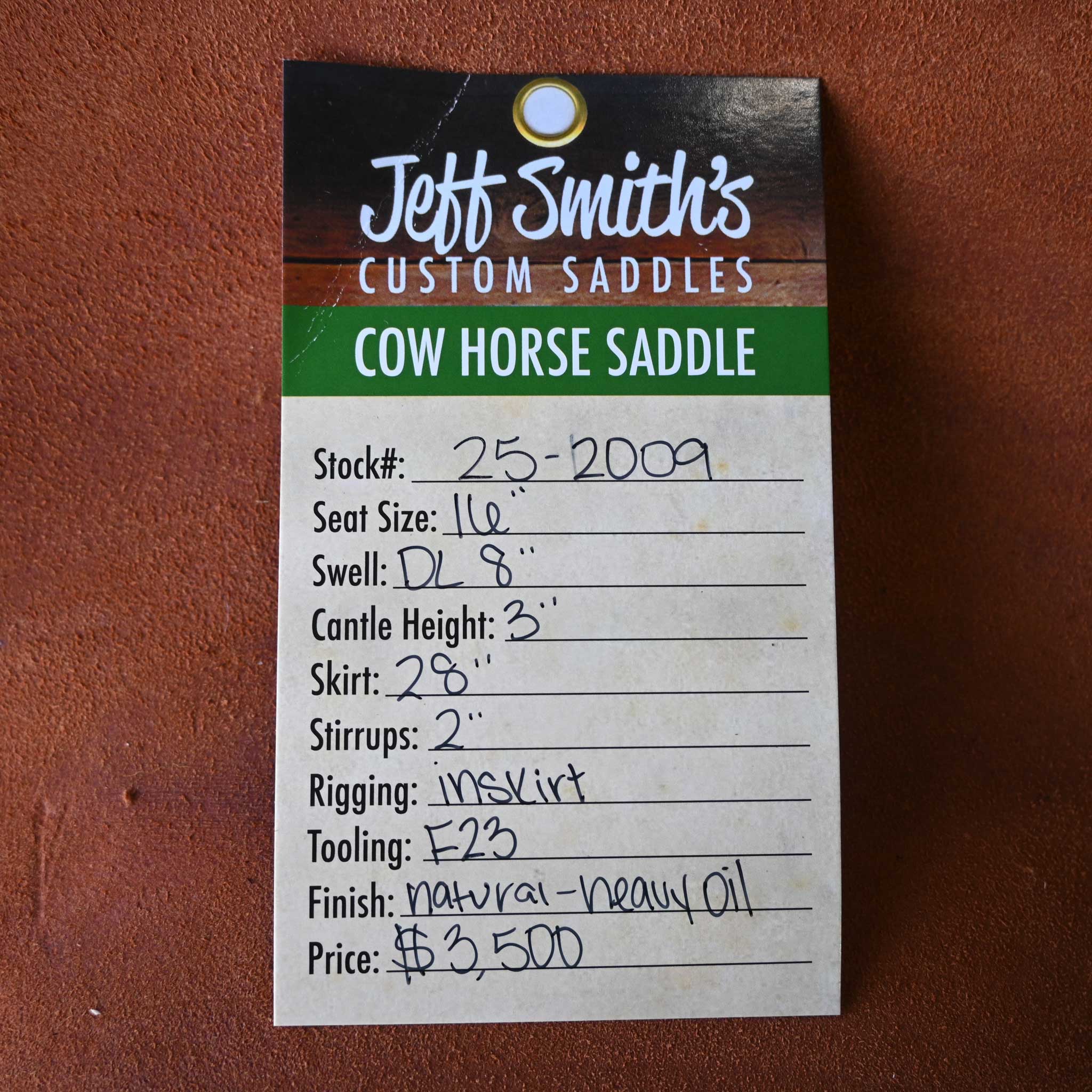 16" JEFF SMITH COW HORSE SADDLE - Image 3